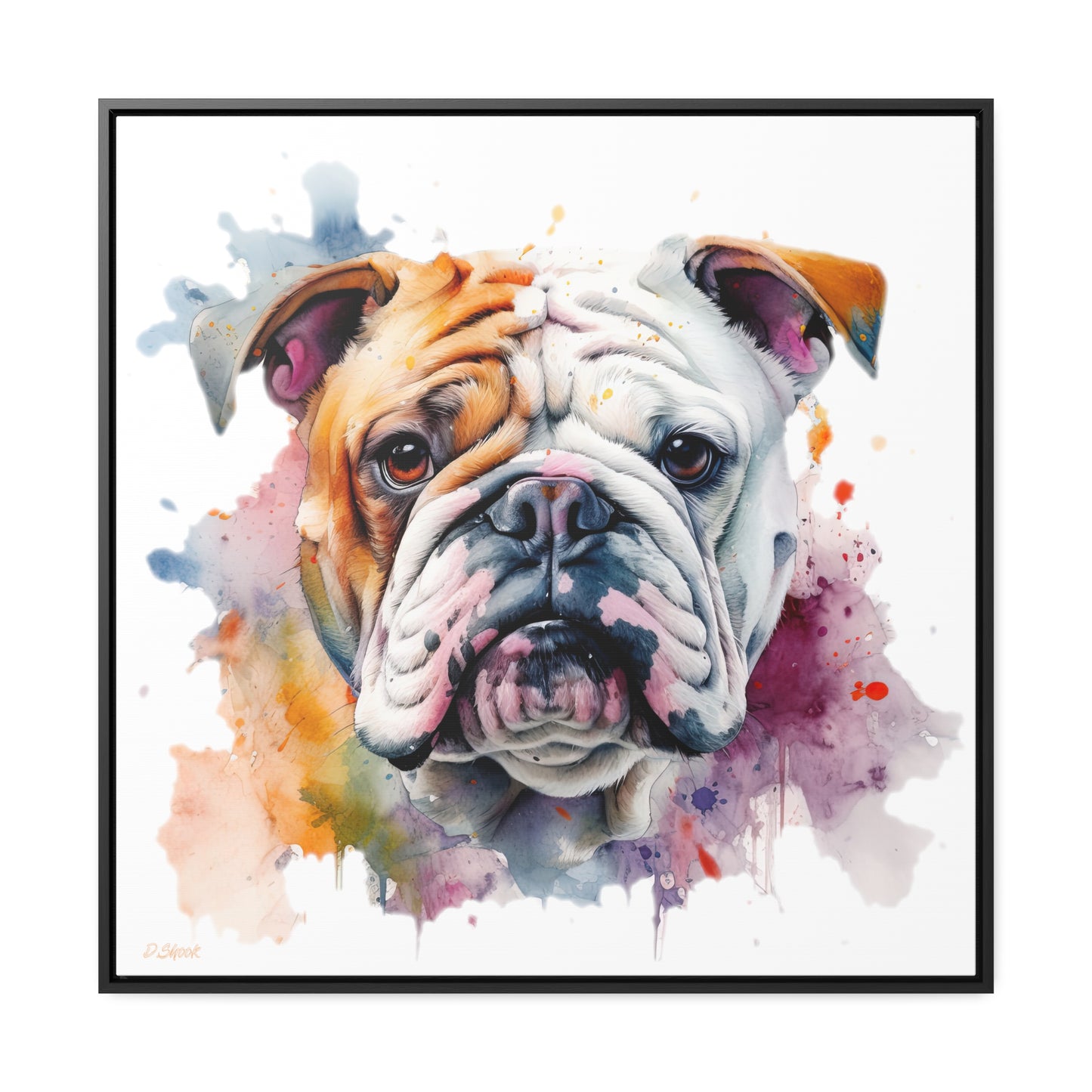 bulldog 1 Gallery Canvas Wraps, Square Frame