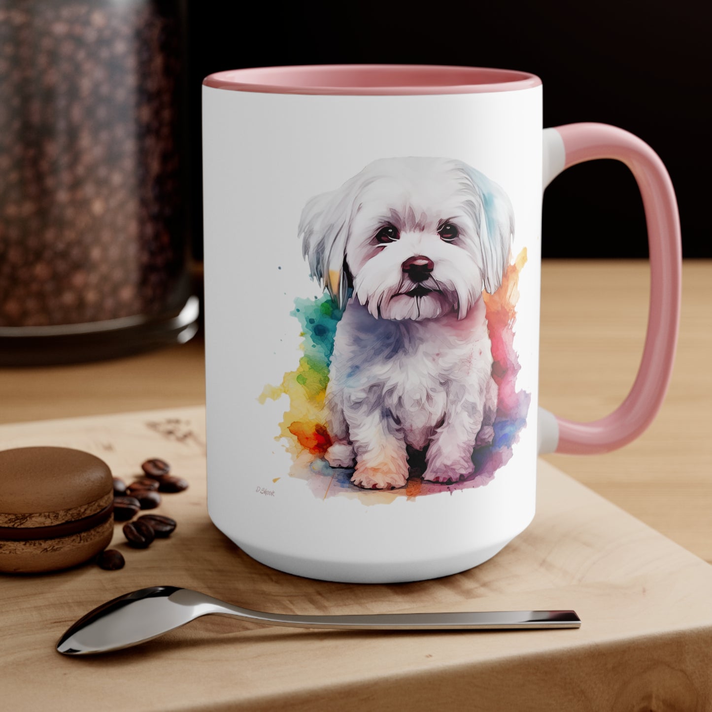 Maltese Dog 3 Accent Mugs