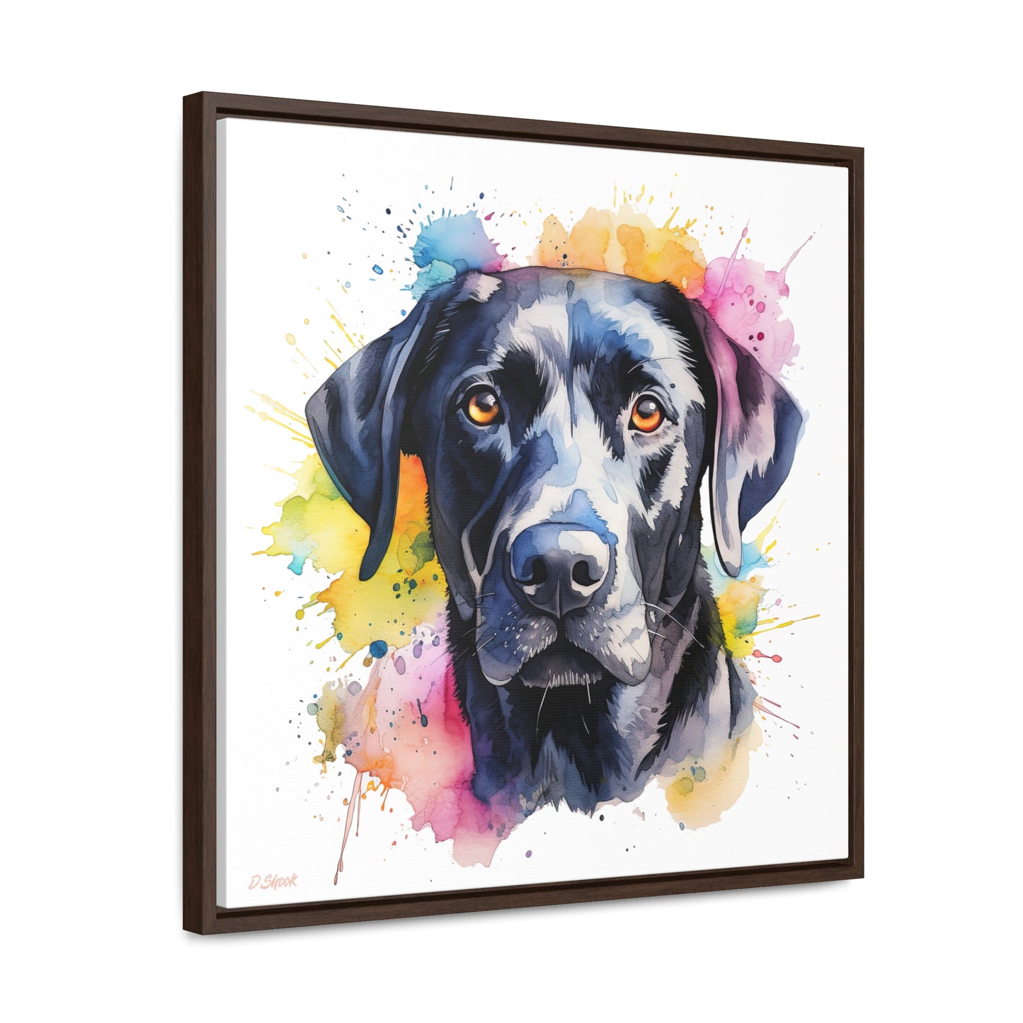 Black Lab 4 Gallery Canvas Wraps, Square Frame