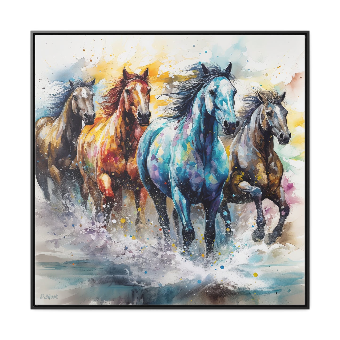 Horse Rescue 15 Gallery Canvas Wraps, Square Frame