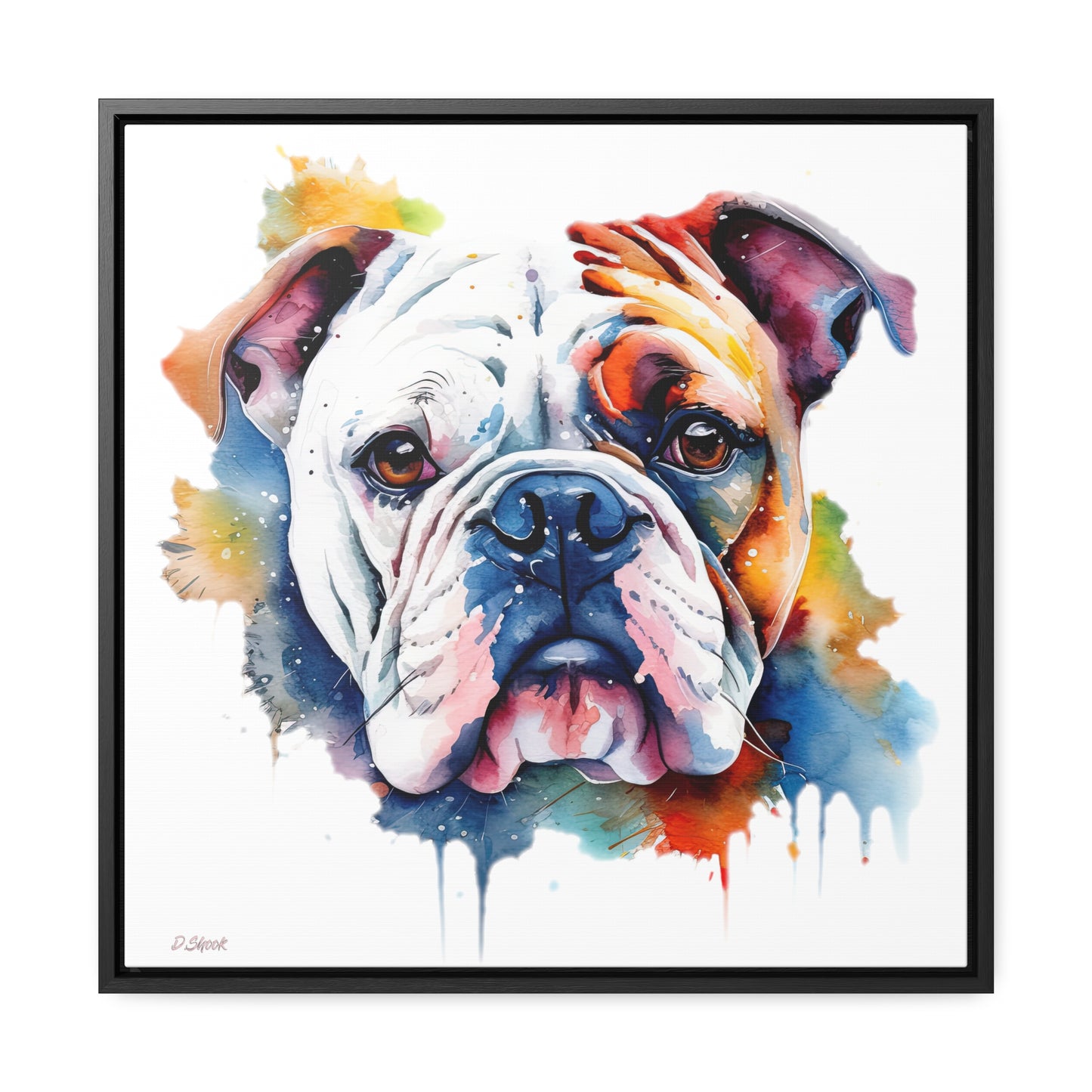bulldog 4 Gallery Canvas Wraps, Square Frame