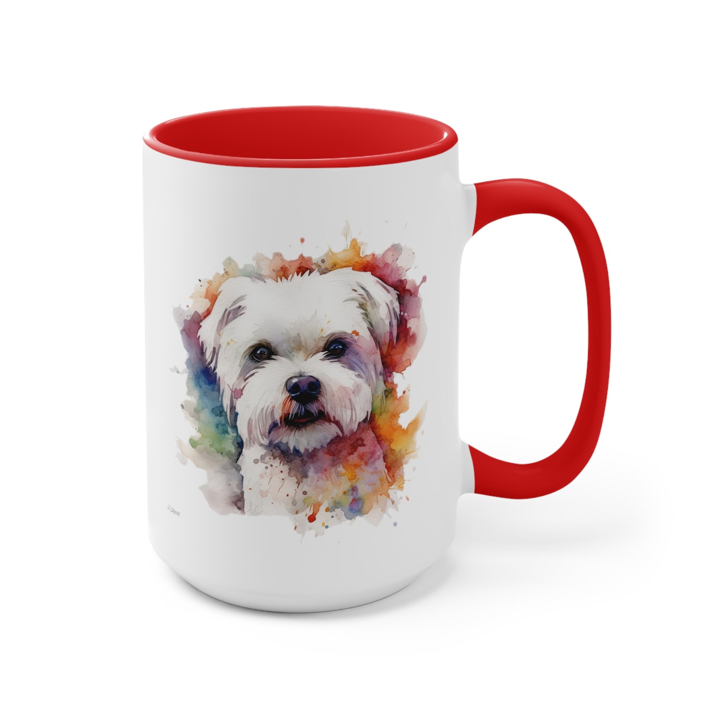 Maltese Dog 2 Accent Mugs
