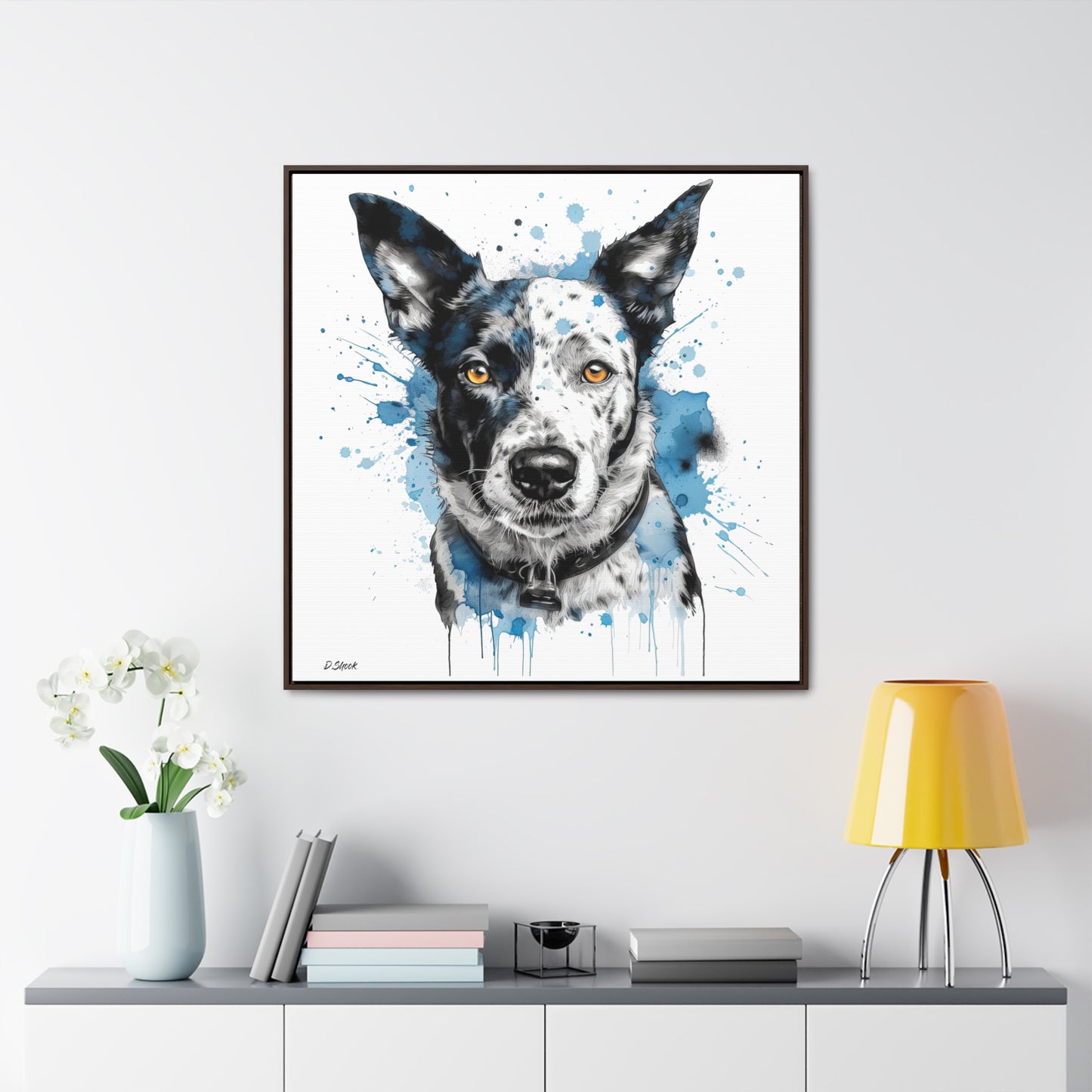Blue Heeler 3 Gallery Canvas Wraps, Square Frame