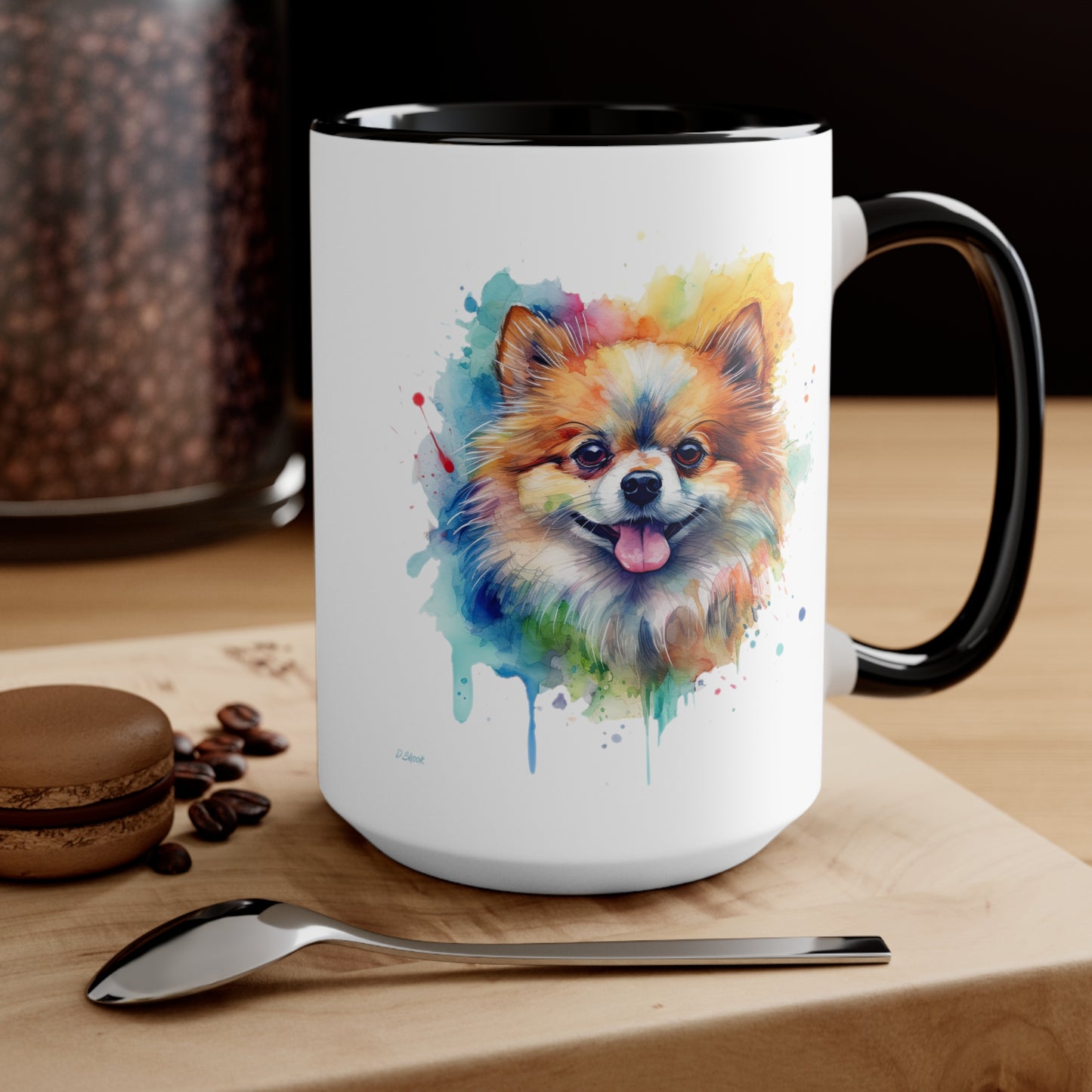 Pomeranian 4 Accent Mugs