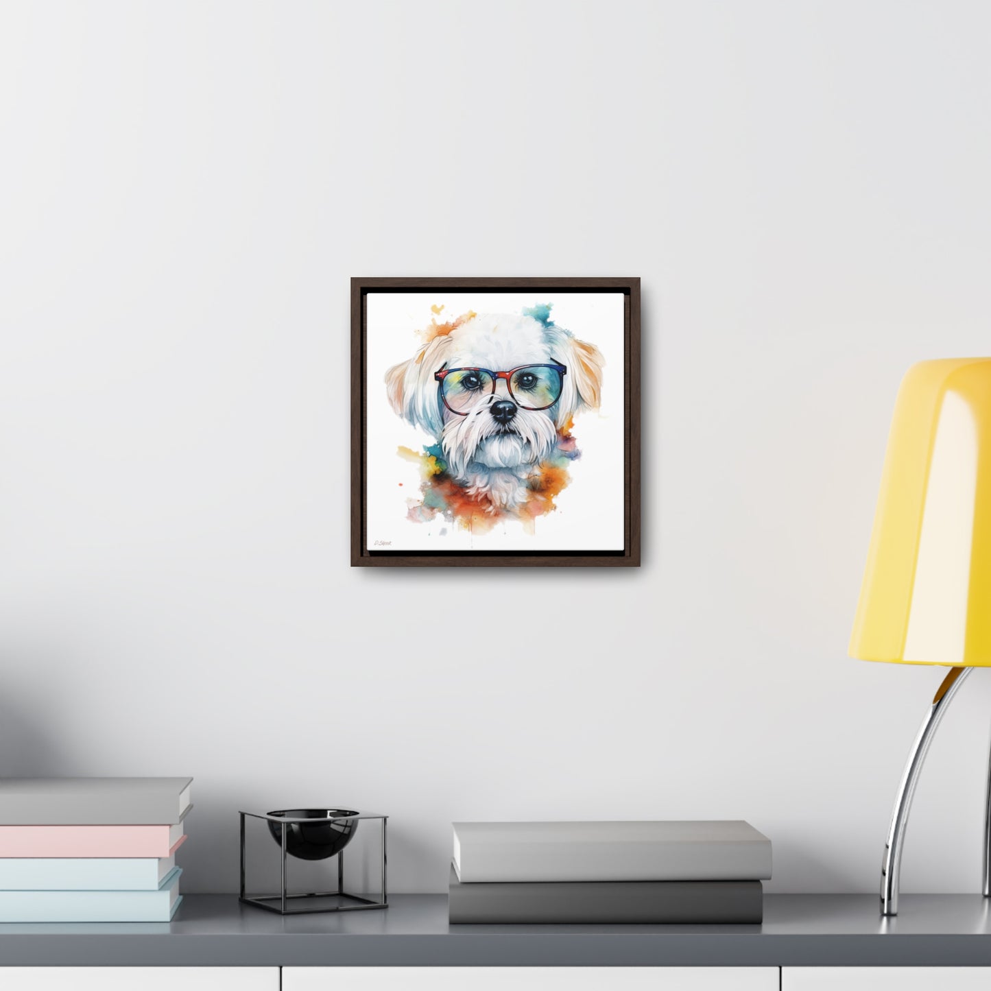 Maltese Dog 5 Gallery Canvas Wraps, Square Frame