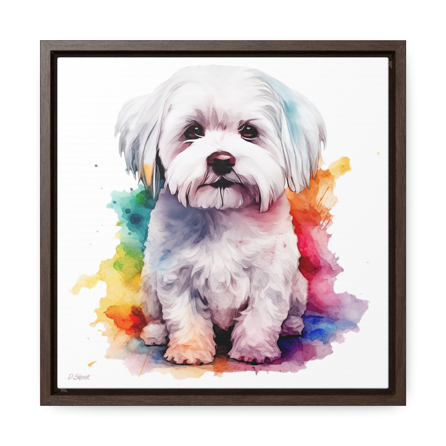 Maltese Dog 3 Gallery Canvas Wraps, Square Frame