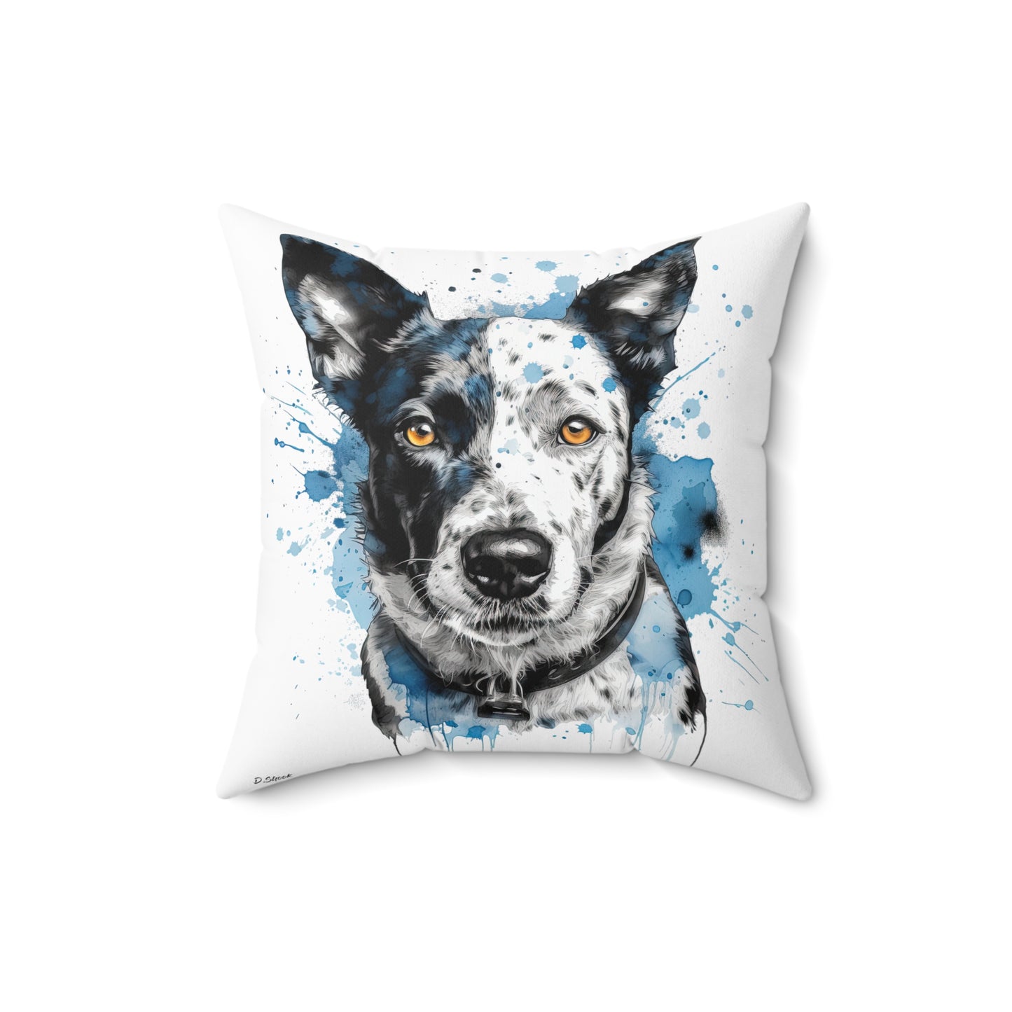 Blue Heeler 3 Spun Polyester Square Pillow
