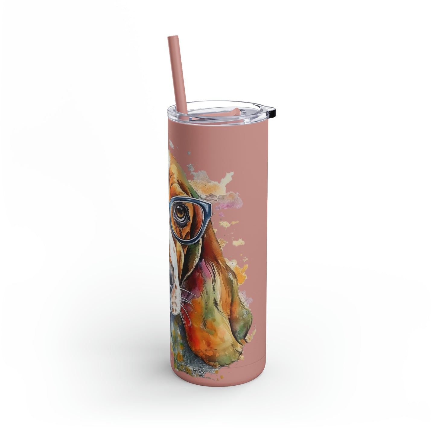 Basset Hound 5 Maars Maker Skinny Matte Tumbler, 20oz