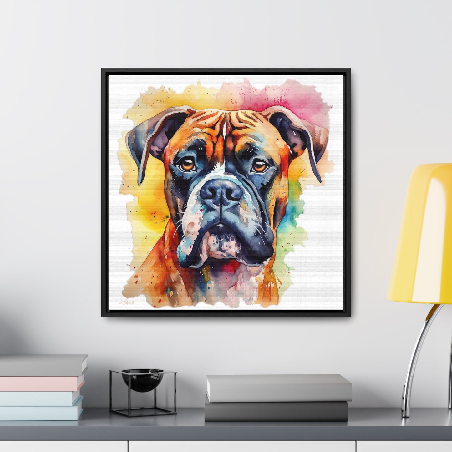 Boxer 1 Gallery Canvas Wraps, Square Frame