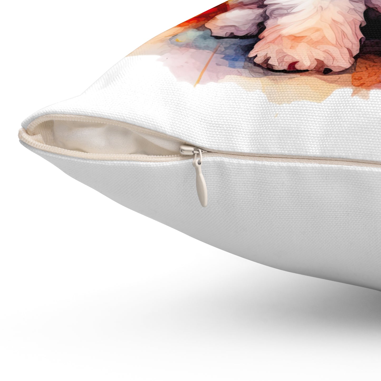 Maltese Dog 3 Spun Polyester Square Pillow