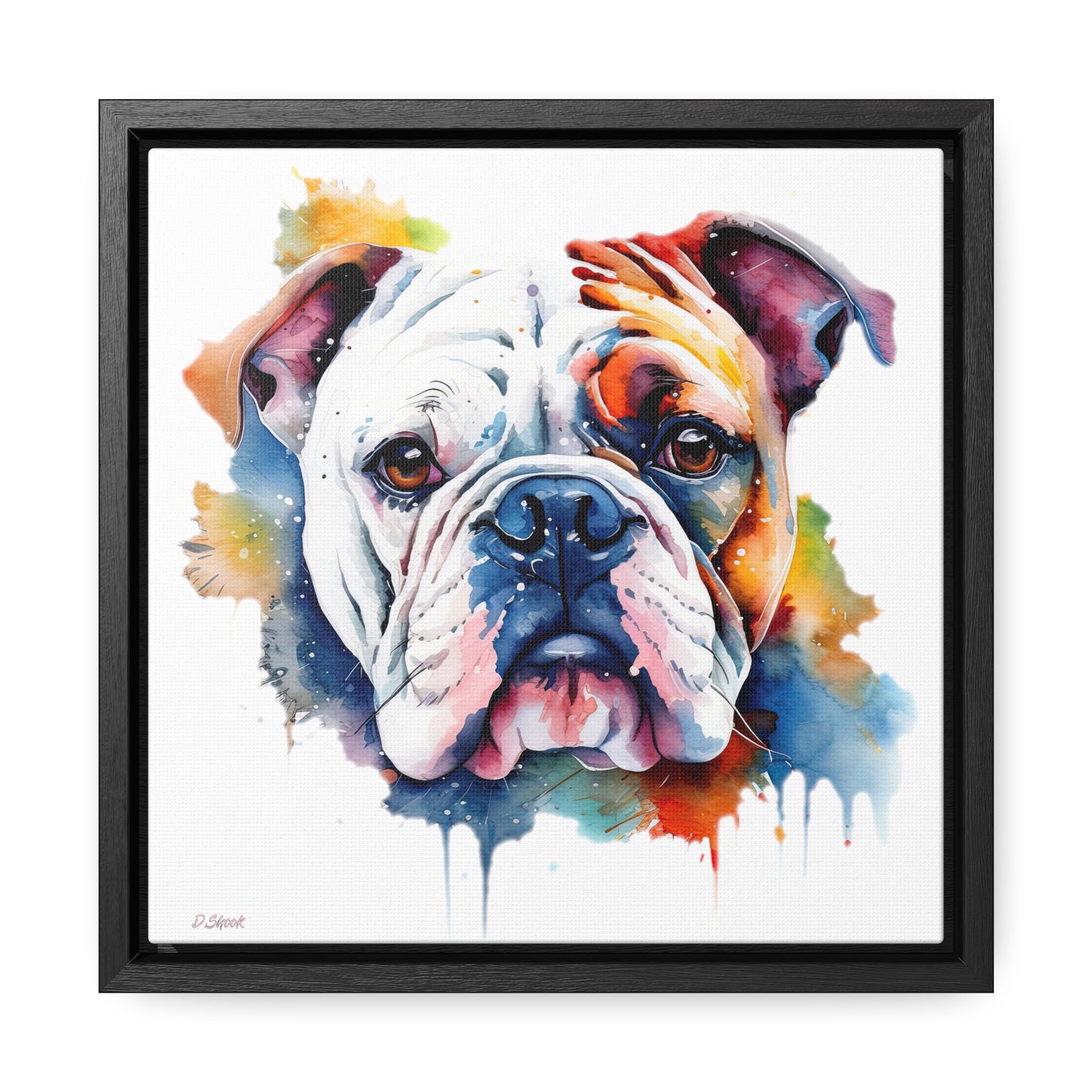 bulldog 4 Gallery Canvas Wraps, Square Frame