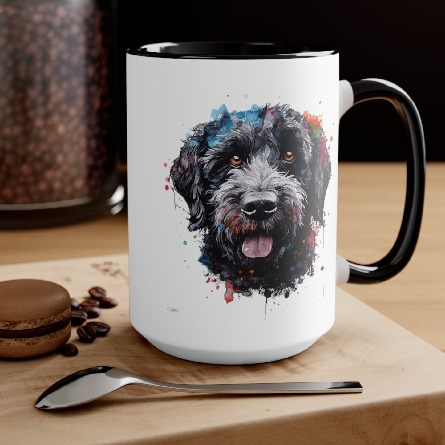 Portuguese Water Dog 4 Accent Mugs