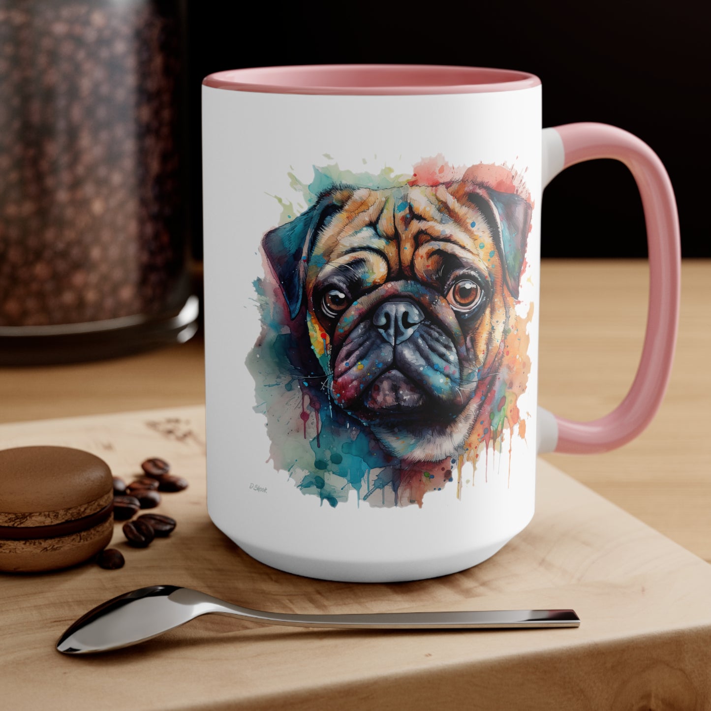 Pug 4 Accent Mugs