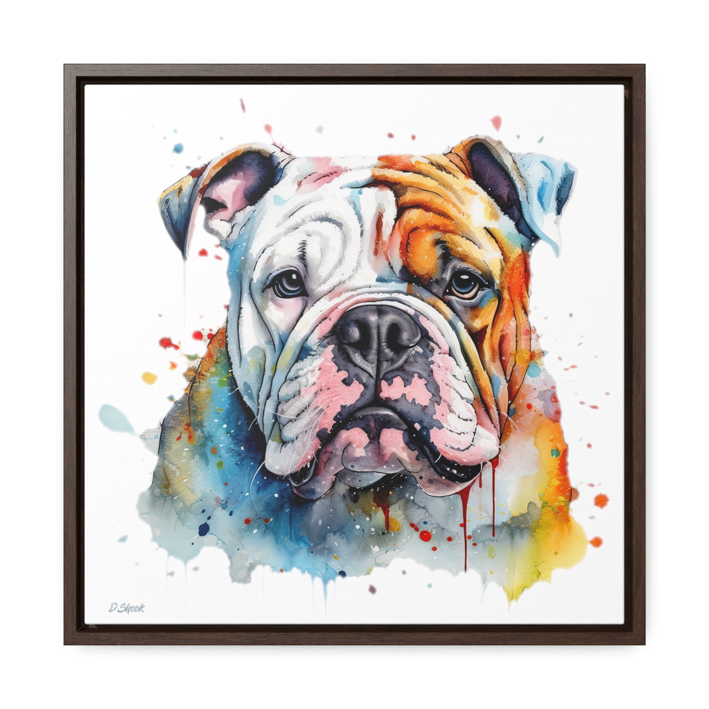bulldog 3 Gallery Canvas Wraps, Square Frame