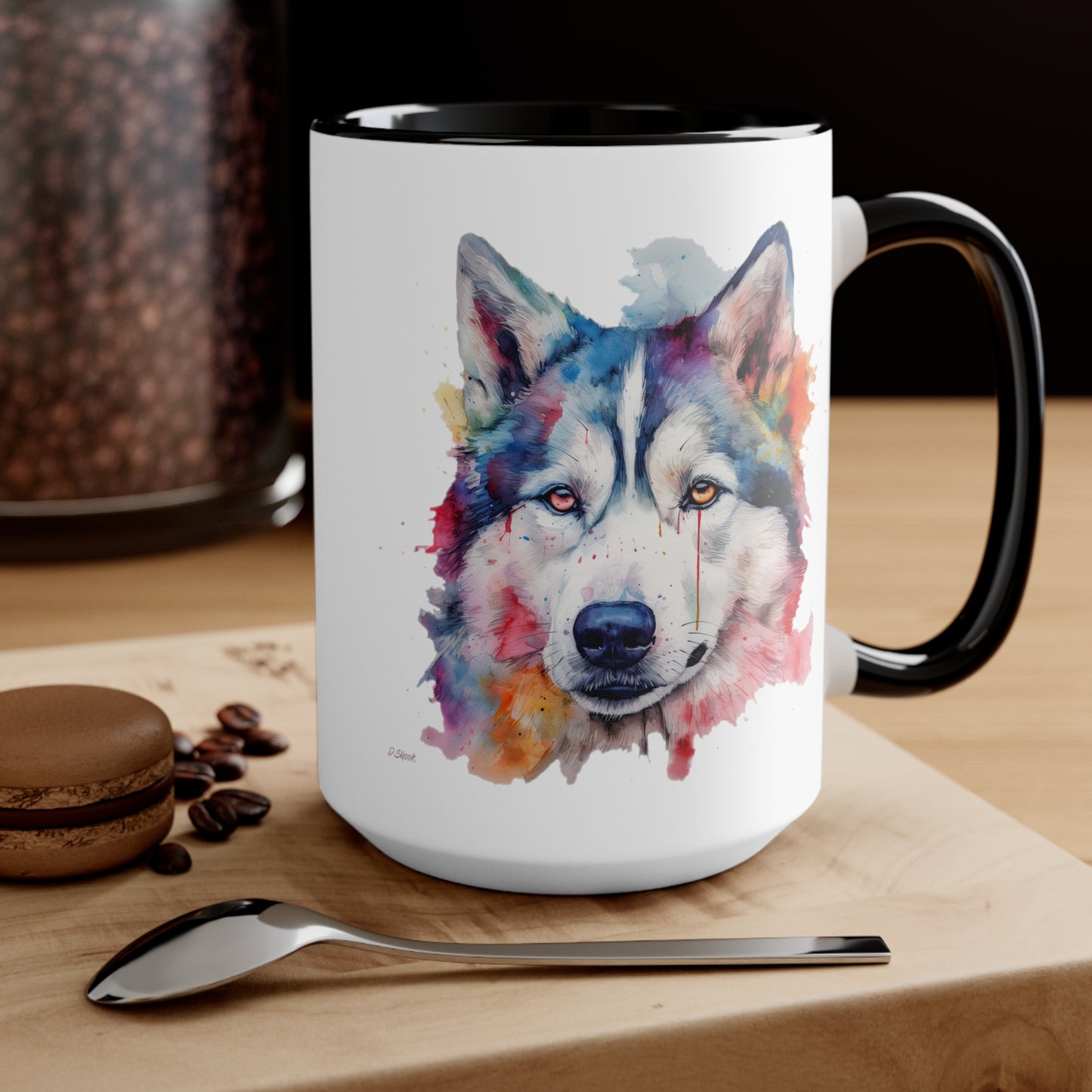 Siberian Husky 2 Accent Mugs