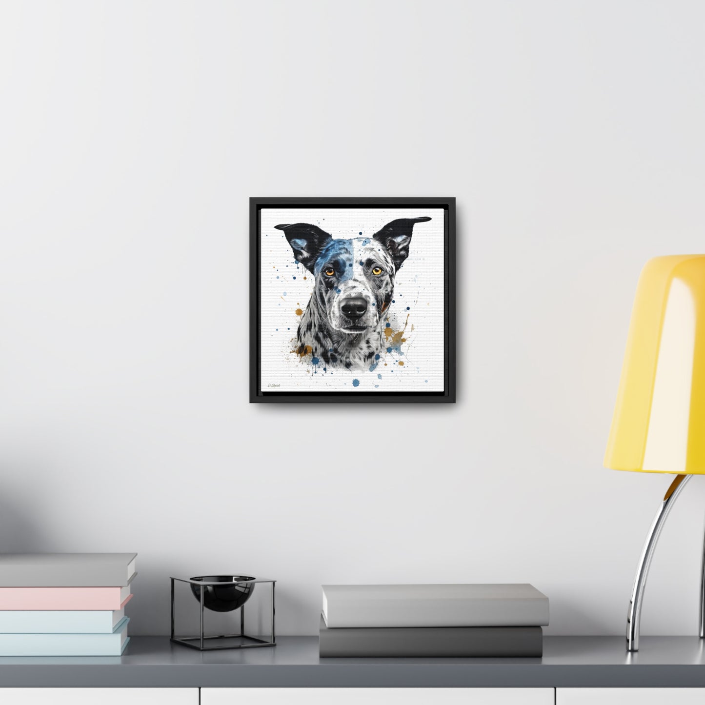 Blue Heeler 4 Gallery Canvas Wraps, Square Frame