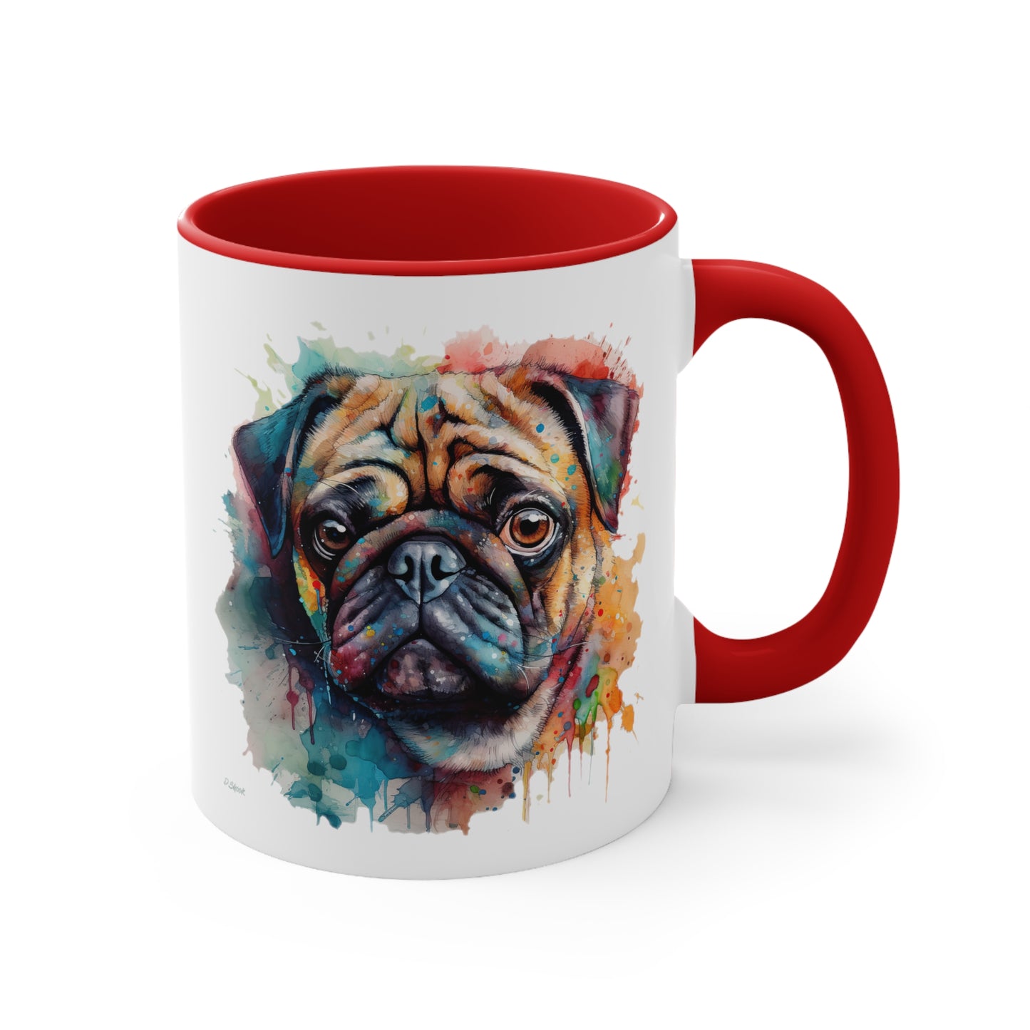 Pug 4 Accent Mugs