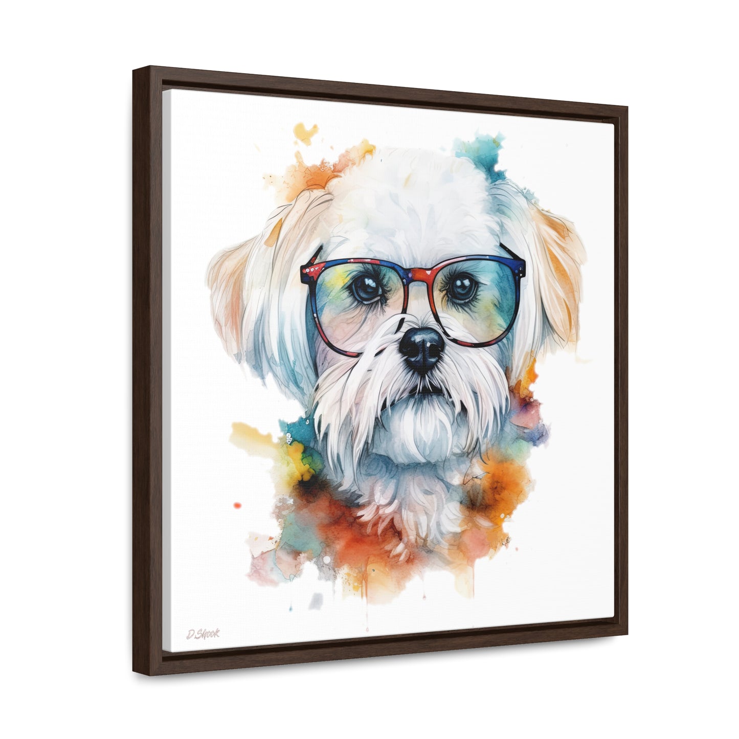 Maltese Dog 5 Gallery Canvas Wraps, Square Frame