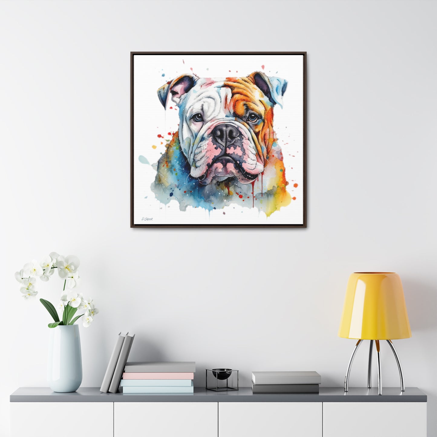 bulldog 3 Gallery Canvas Wraps, Square Frame