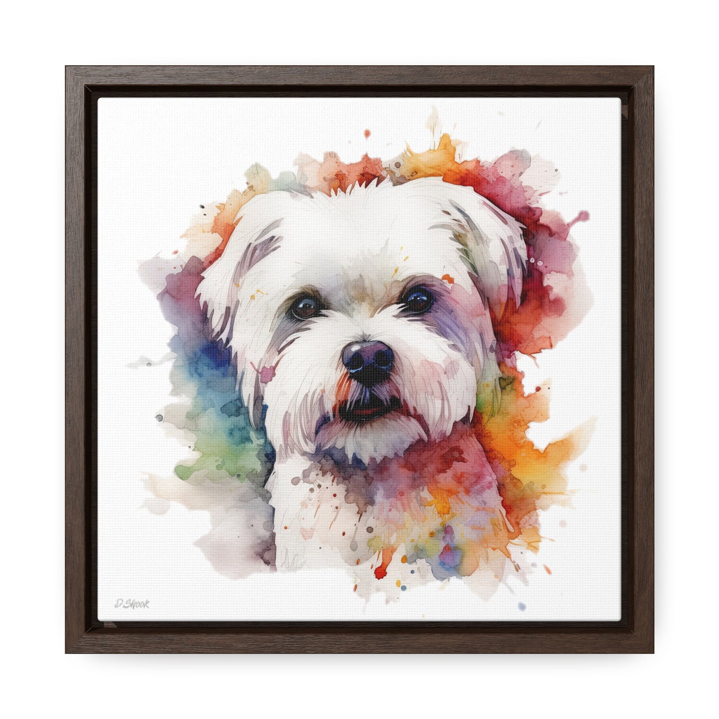 Maltese Dog 2 Gallery Canvas Wraps, Square Frame