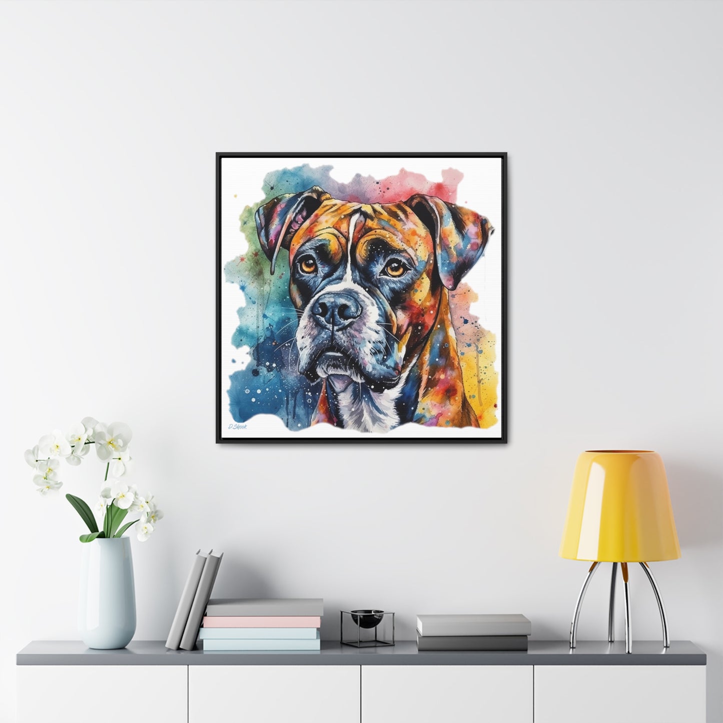 Boxer 3 Gallery Canvas Wraps, Square Frame
