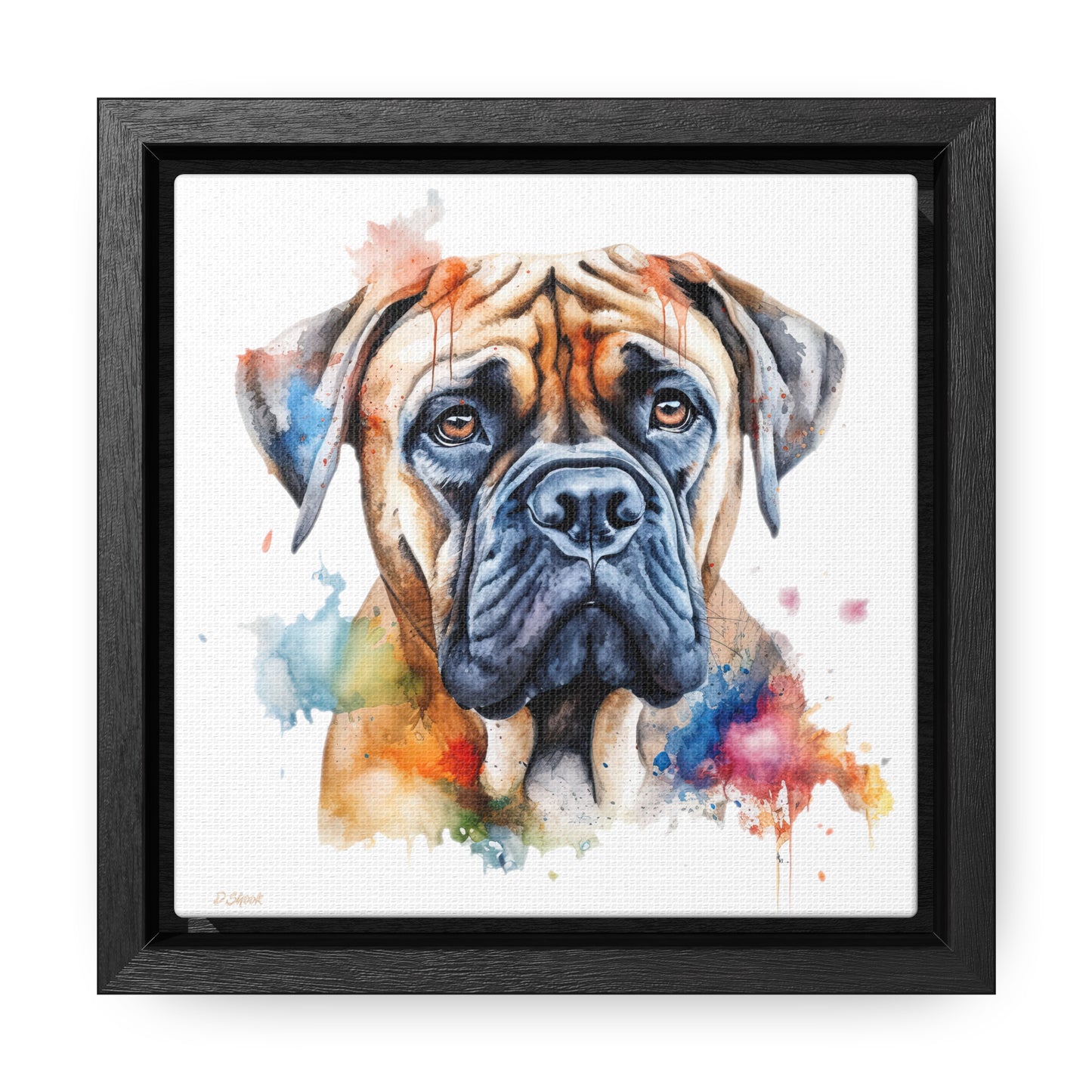 Bullmastiff 2 Gallery Canvas Wraps, Square Frame