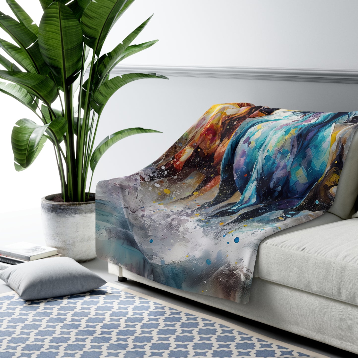 Horse Rescue 15 Sherpa Fleece Blanket