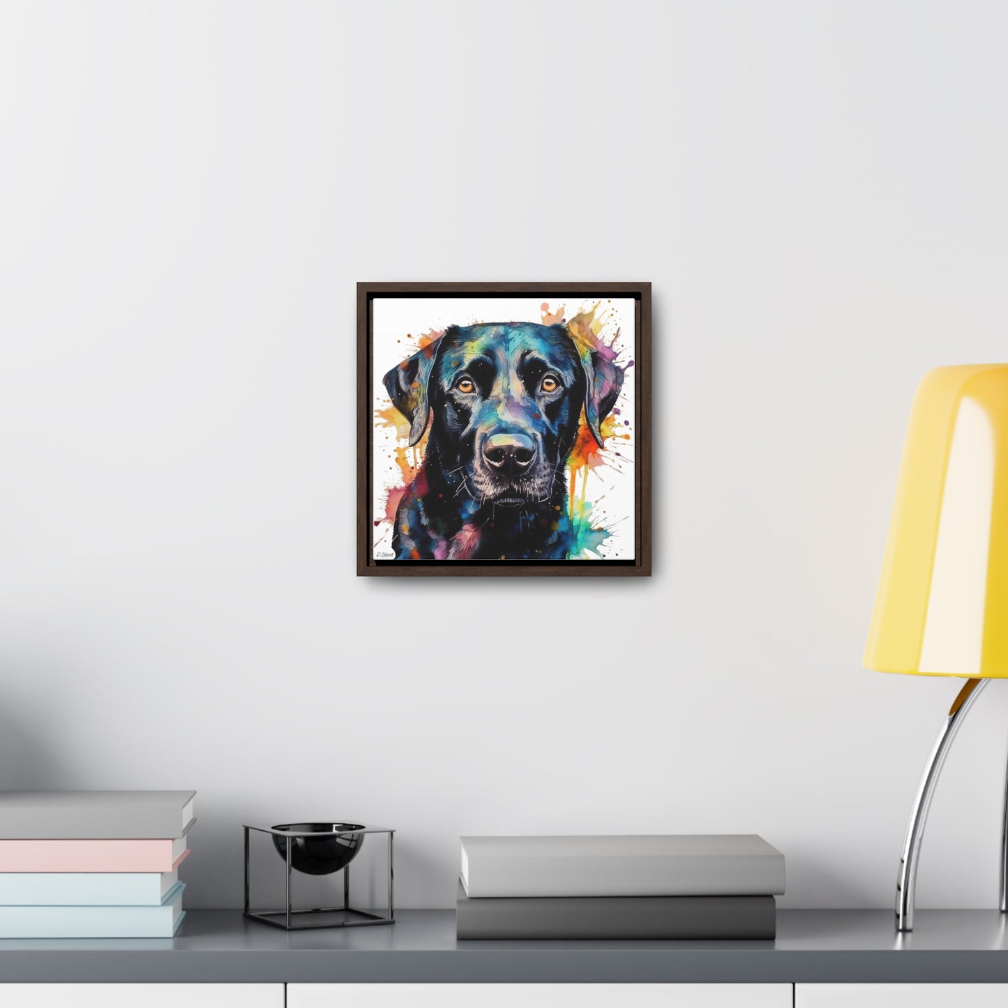 Black Lab 1 Gallery Canvas Wraps, Square Frame