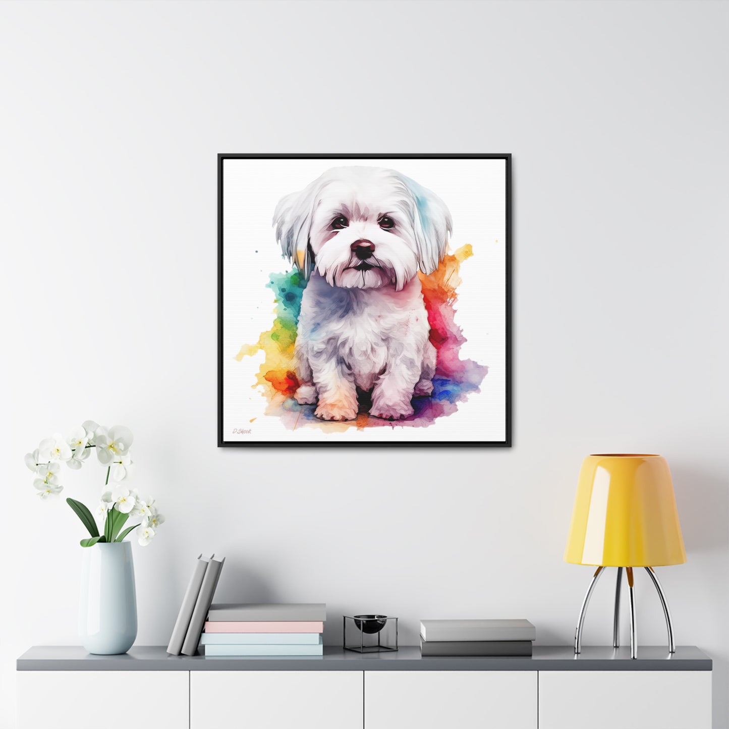 Maltese Dog 3 Gallery Canvas Wraps, Square Frame