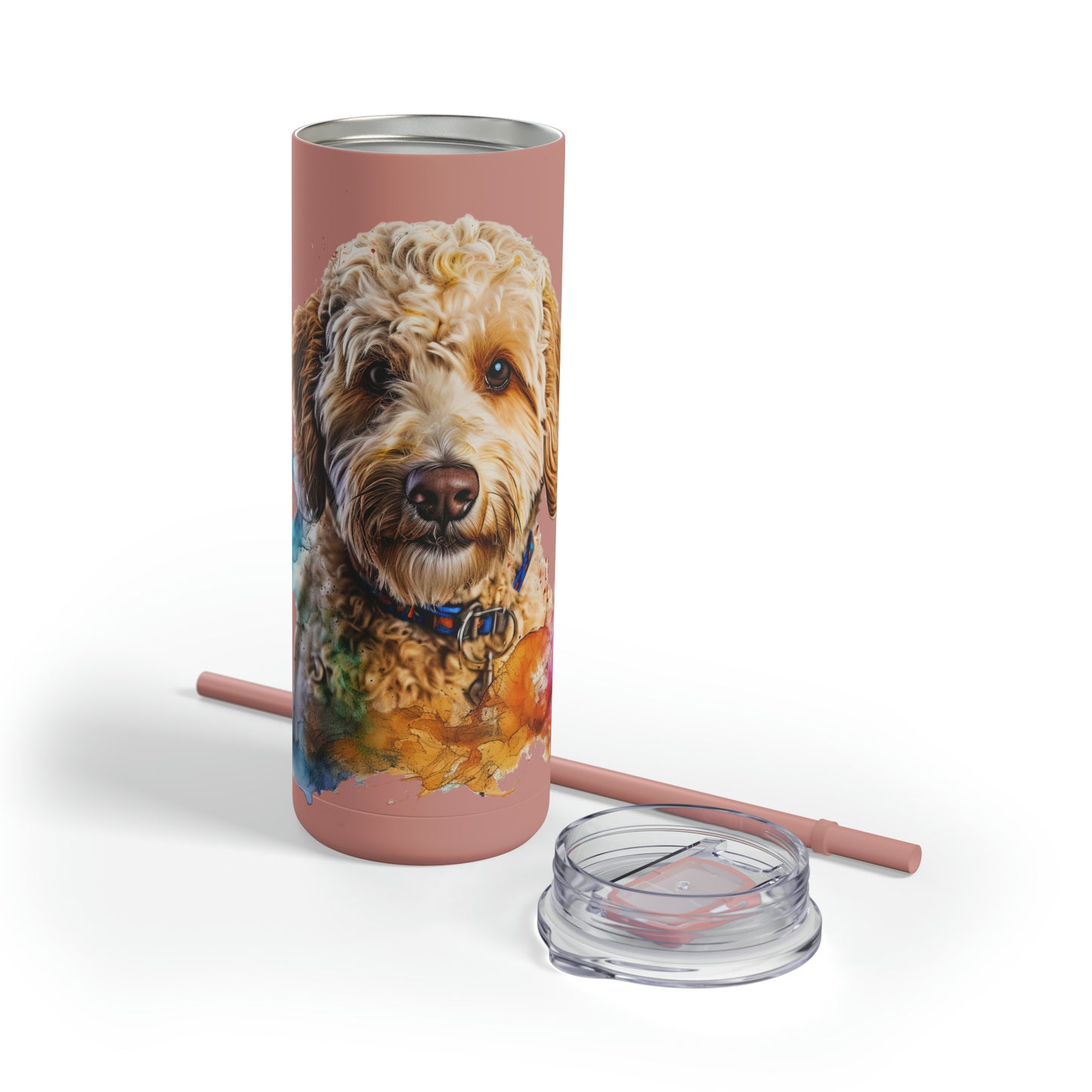 Mini Golden Doodle 3 Maars Maker Skinny Matte Tumbler, 20oz