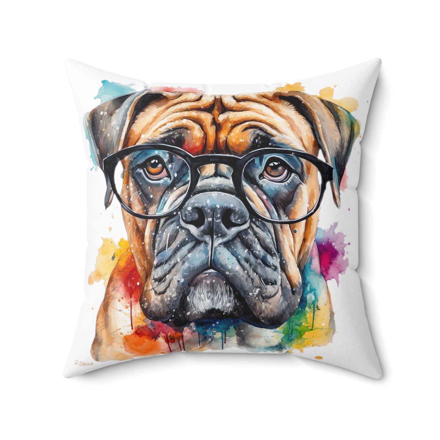 Bullmastiff 6 Spun Polyester Square Pillow