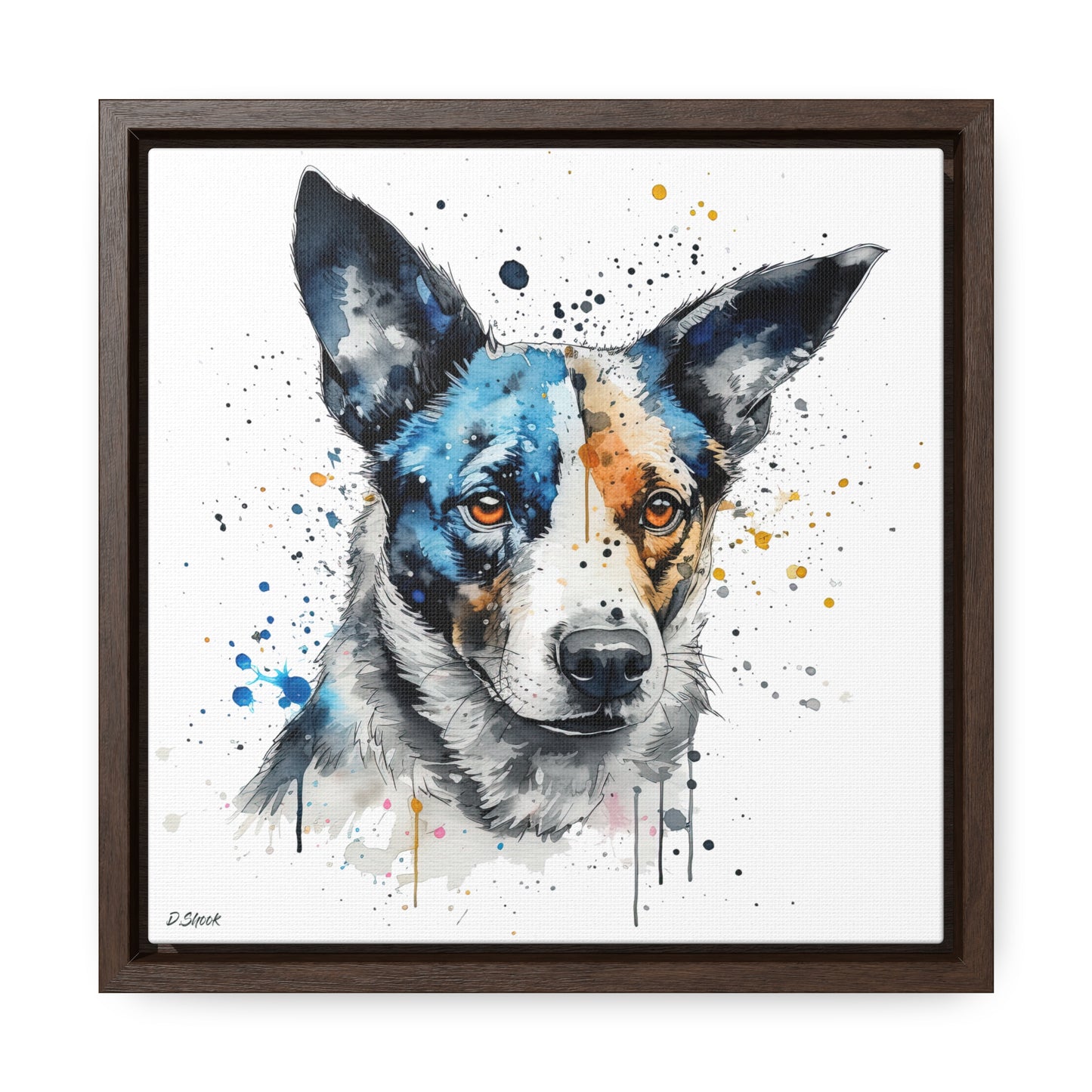 Blue Heeler 1 Gallery Canvas Wraps, Square Frame