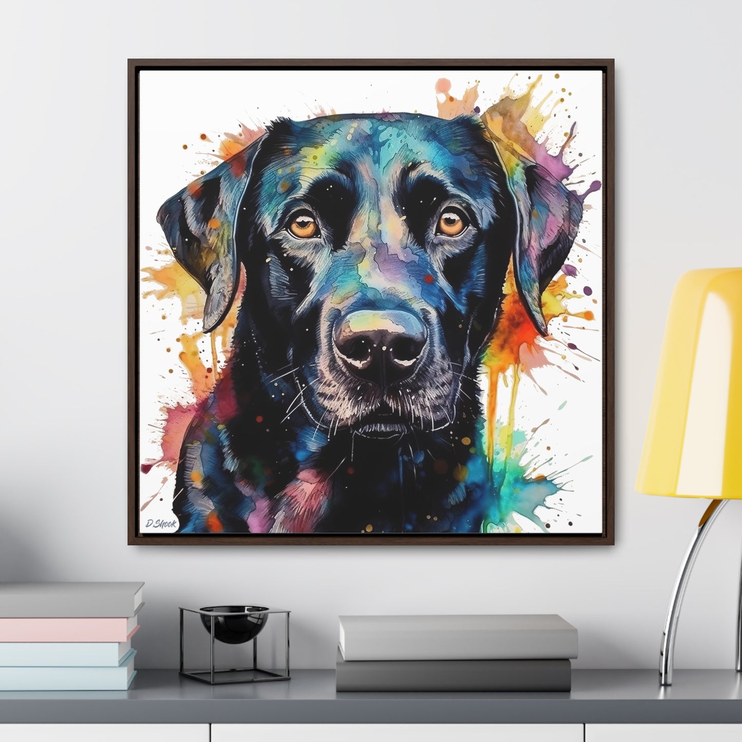 Black Lab 1 Gallery Canvas Wraps, Square Frame