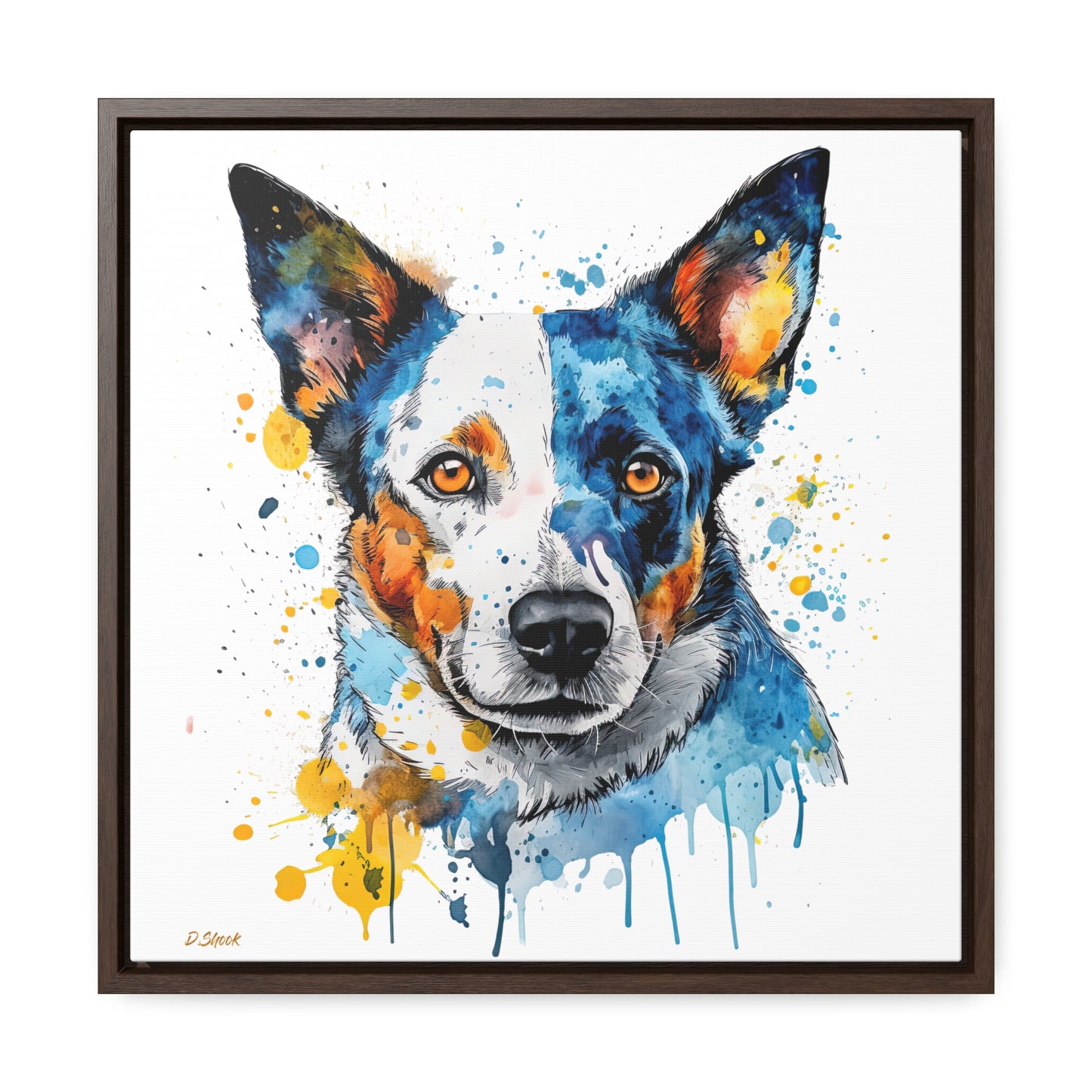 Blue Heeler 2 Gallery Canvas Wraps, Square Frame