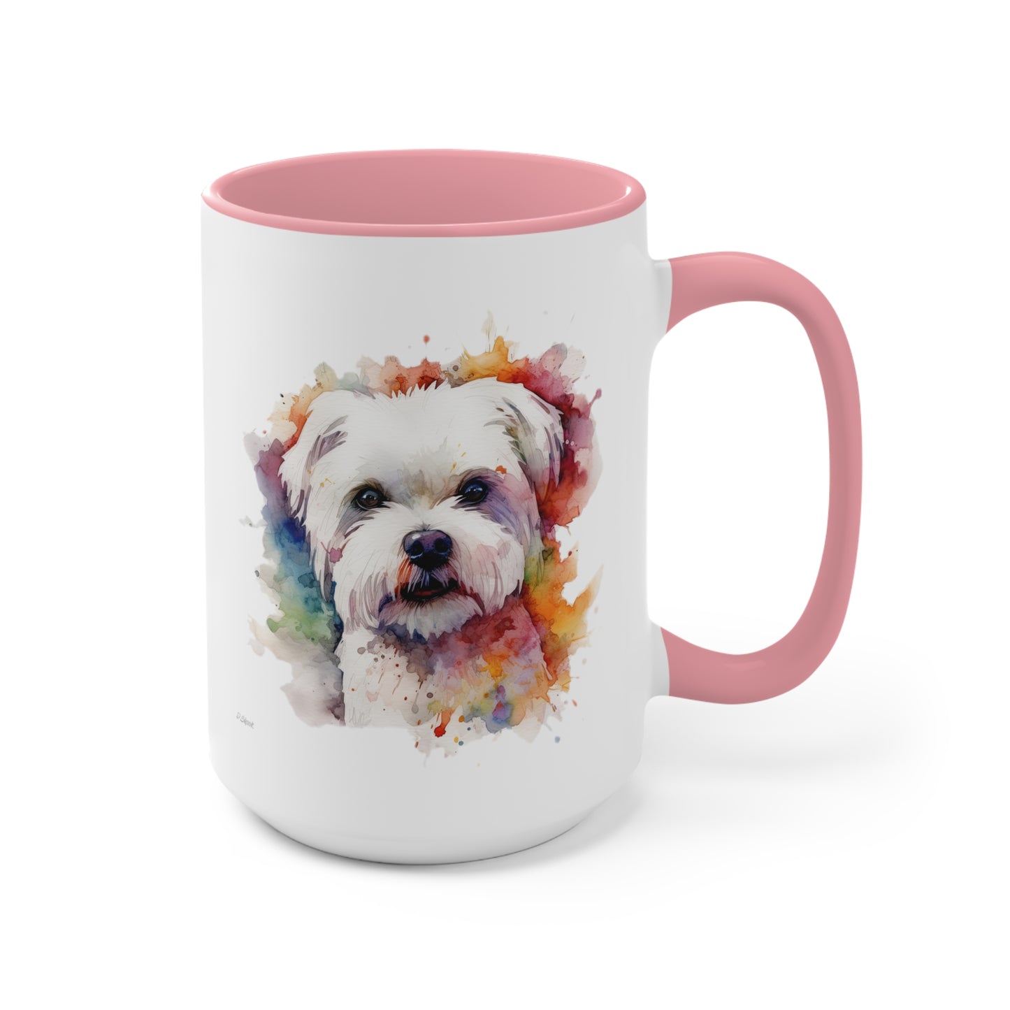 Maltese Dog 2 Accent Mugs