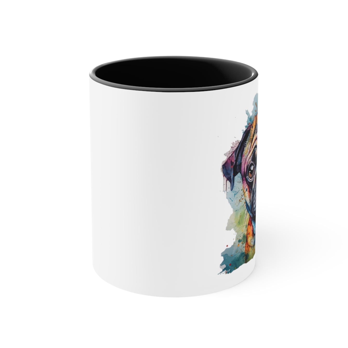 Pug 2 Accent Mugs