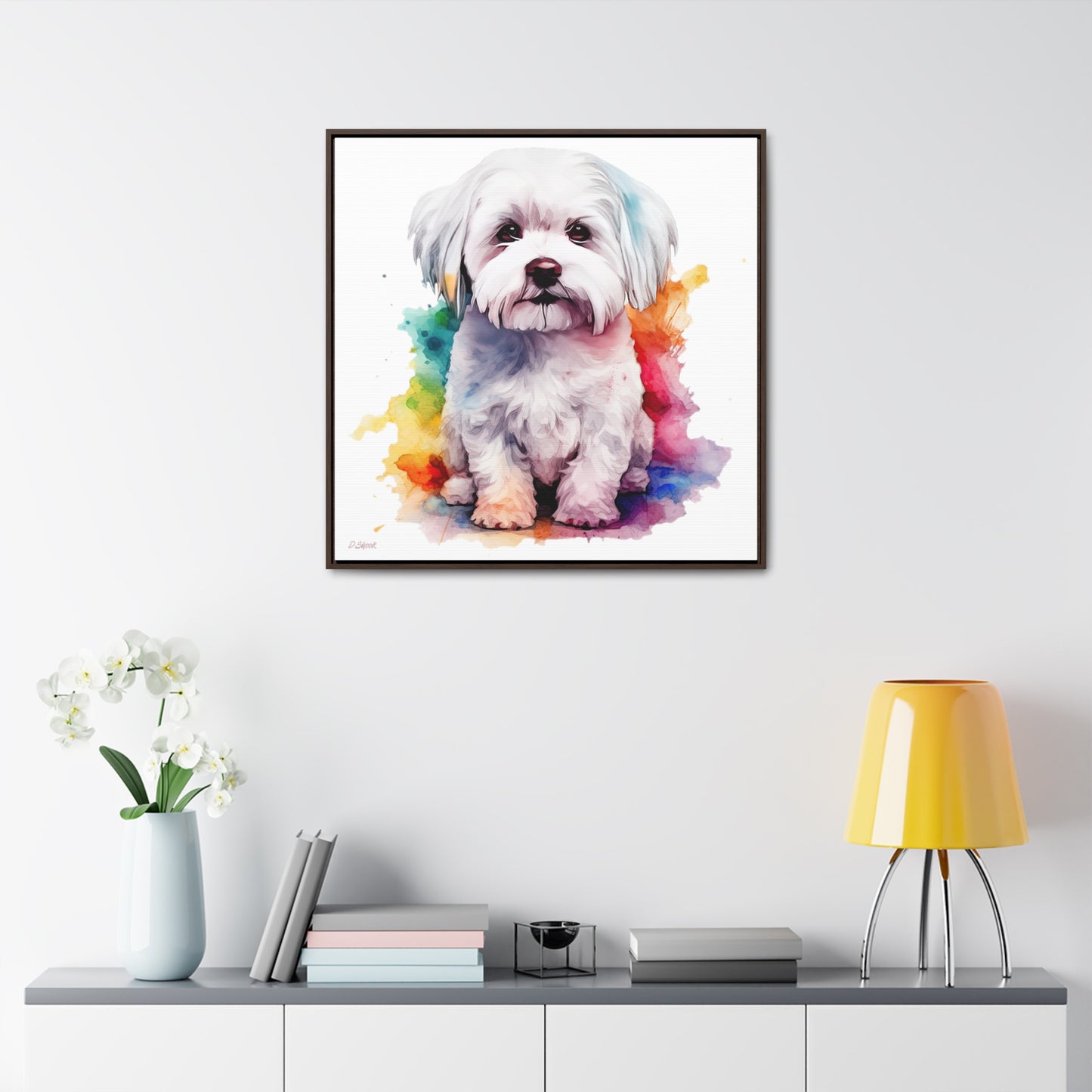 Maltese Dog 3 Gallery Canvas Wraps, Square Frame