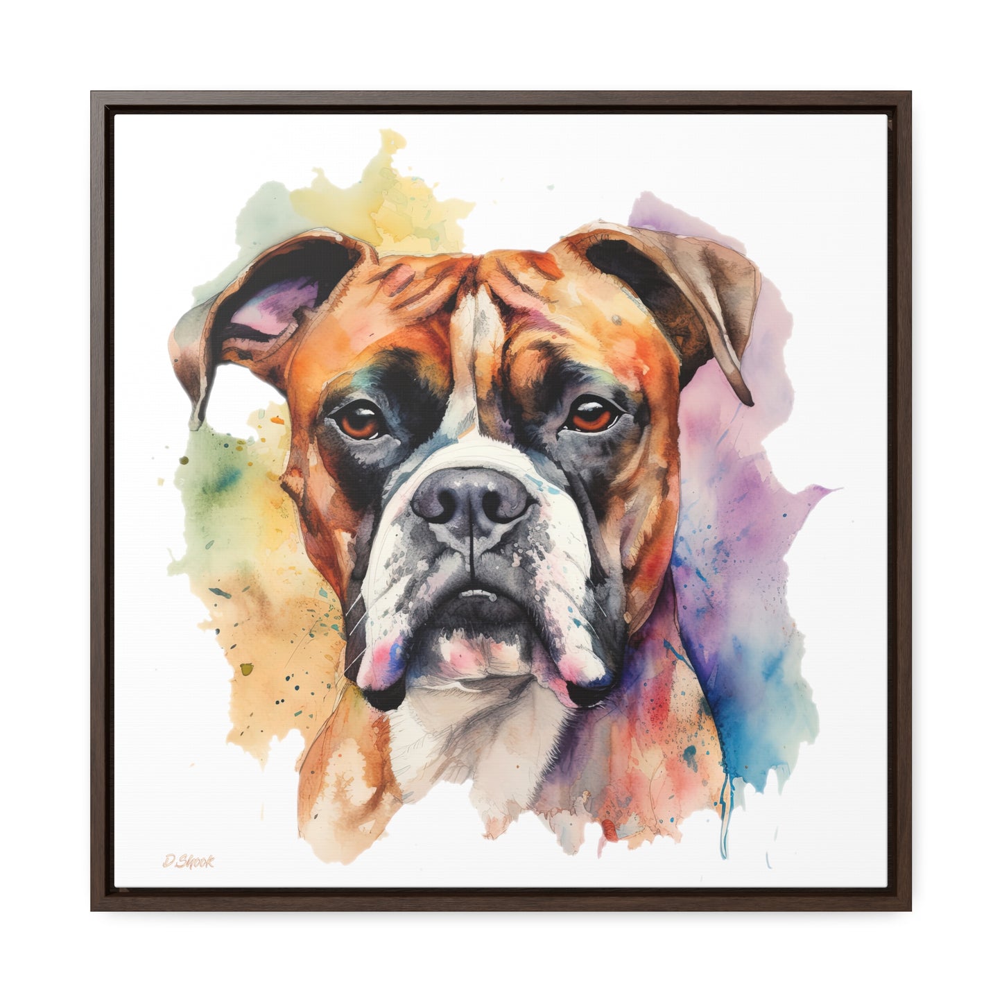 Boxer 2 Gallery Canvas Wraps, Square Frame