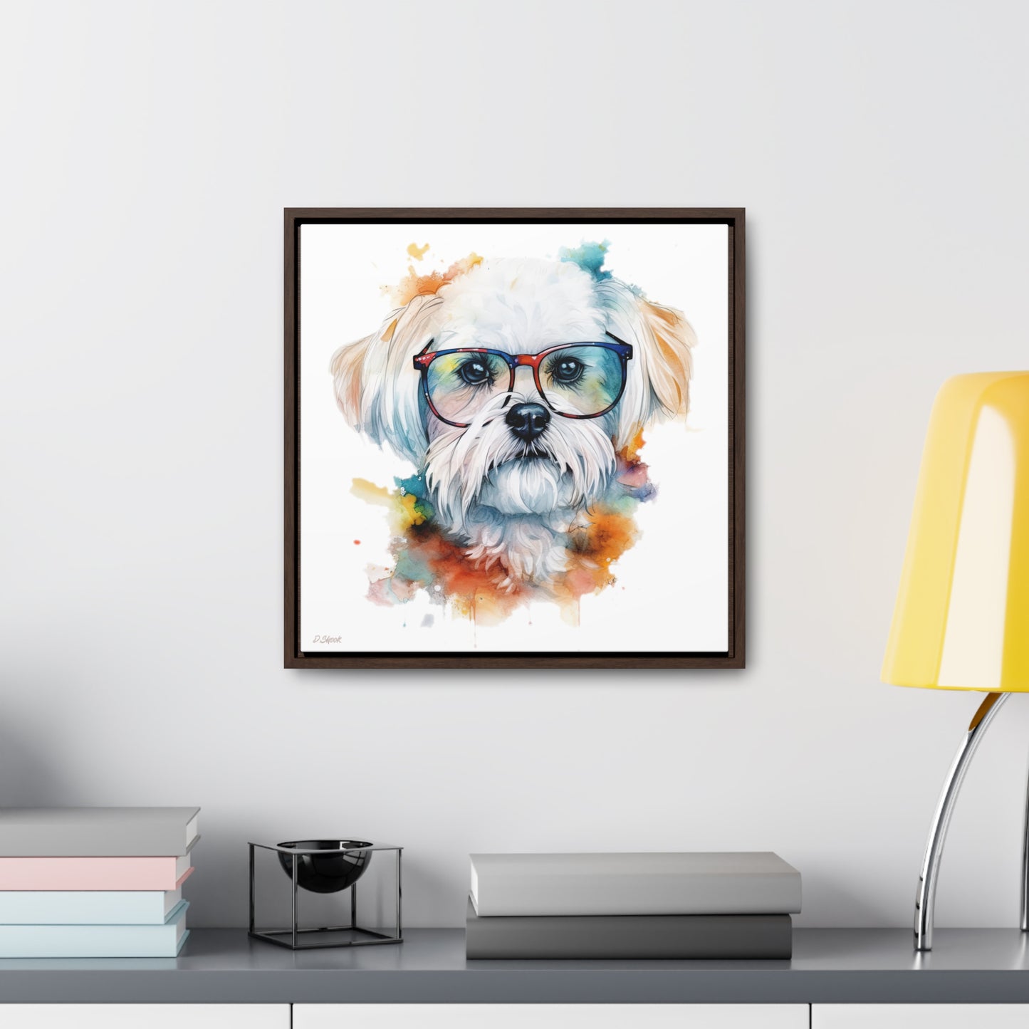 Maltese Dog 5 Gallery Canvas Wraps, Square Frame