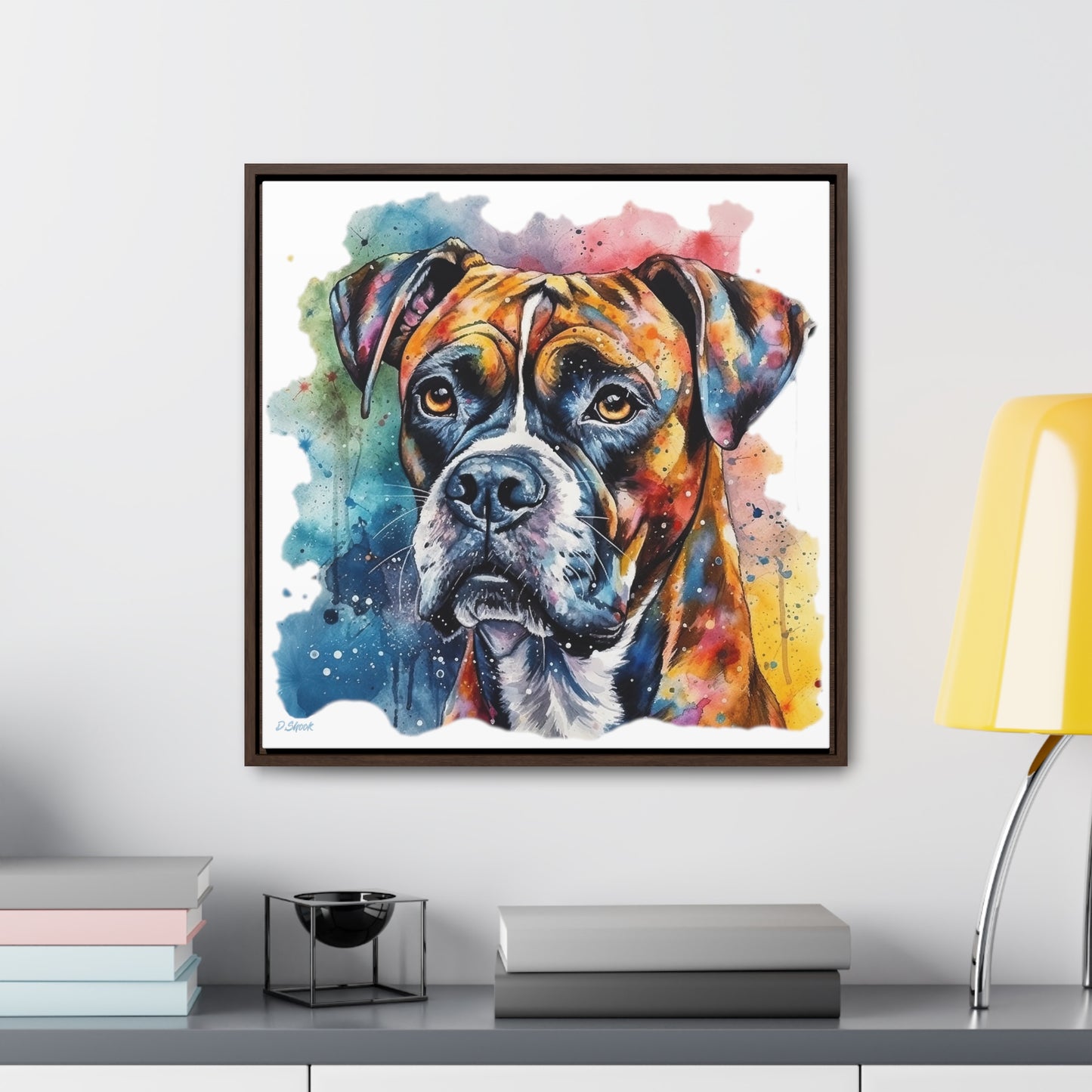 Boxer 3 Gallery Canvas Wraps, Square Frame