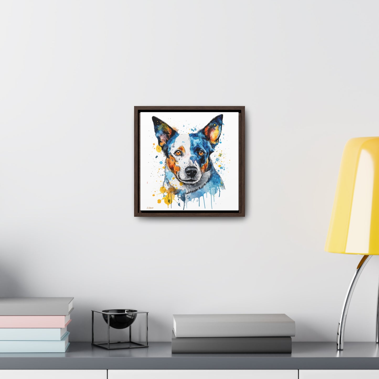 Blue Heeler 2 Gallery Canvas Wraps, Square Frame