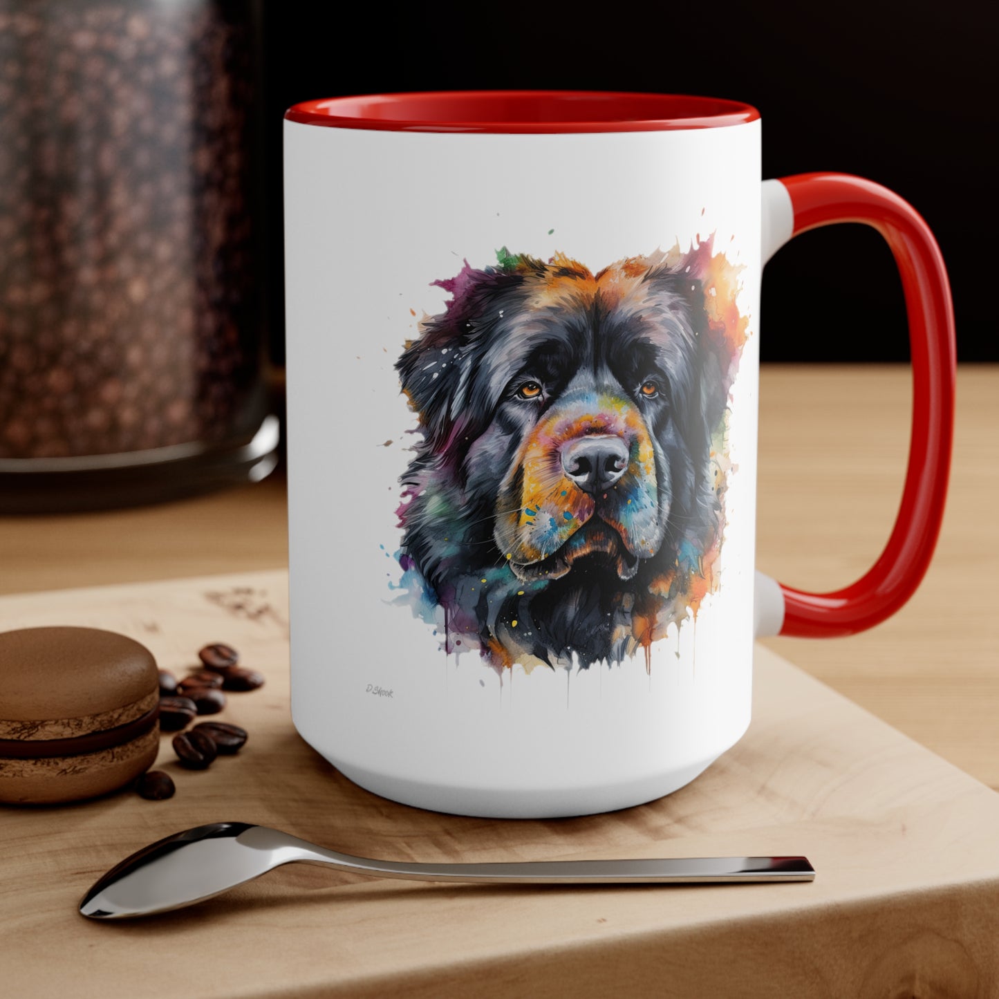 Newfoundland Dog 2 Accent Mugs