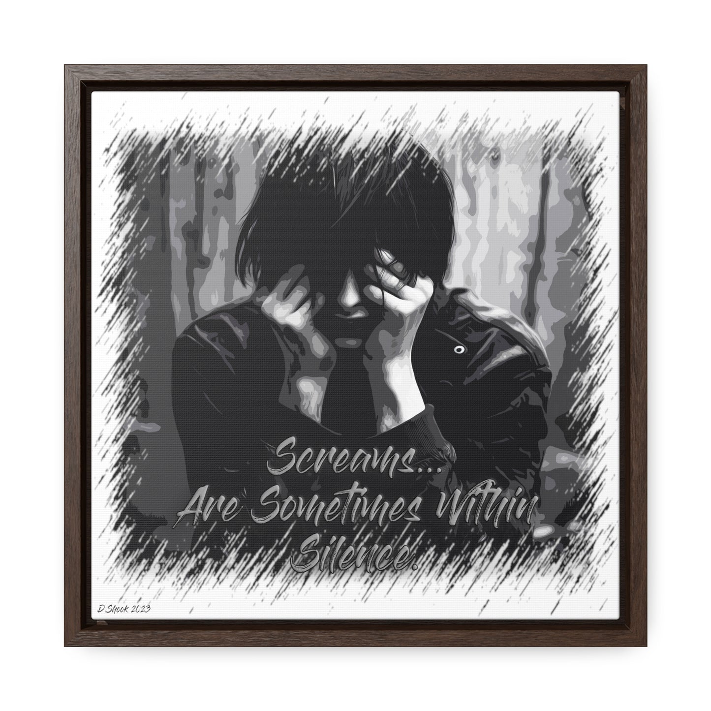 Print Title: Screams, Gallery Canvas Wraps, Square Frame