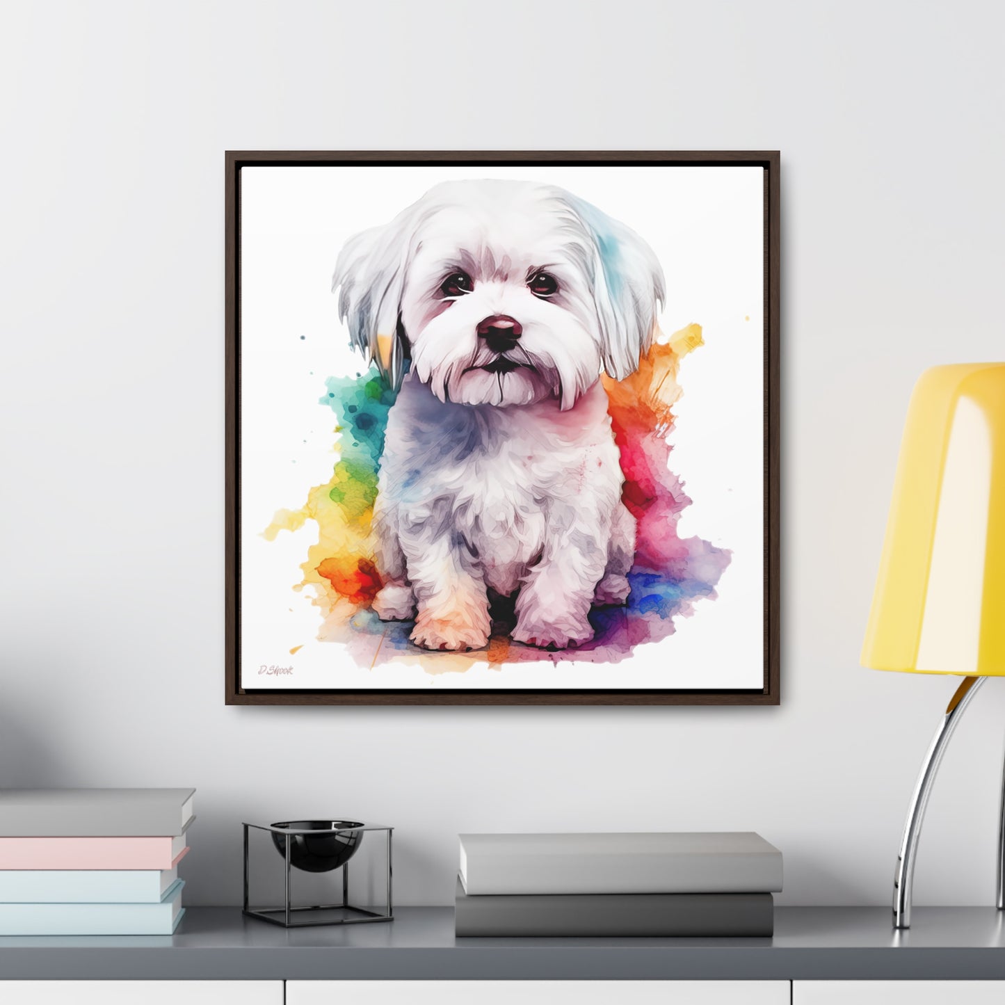Maltese Dog 3 Gallery Canvas Wraps, Square Frame