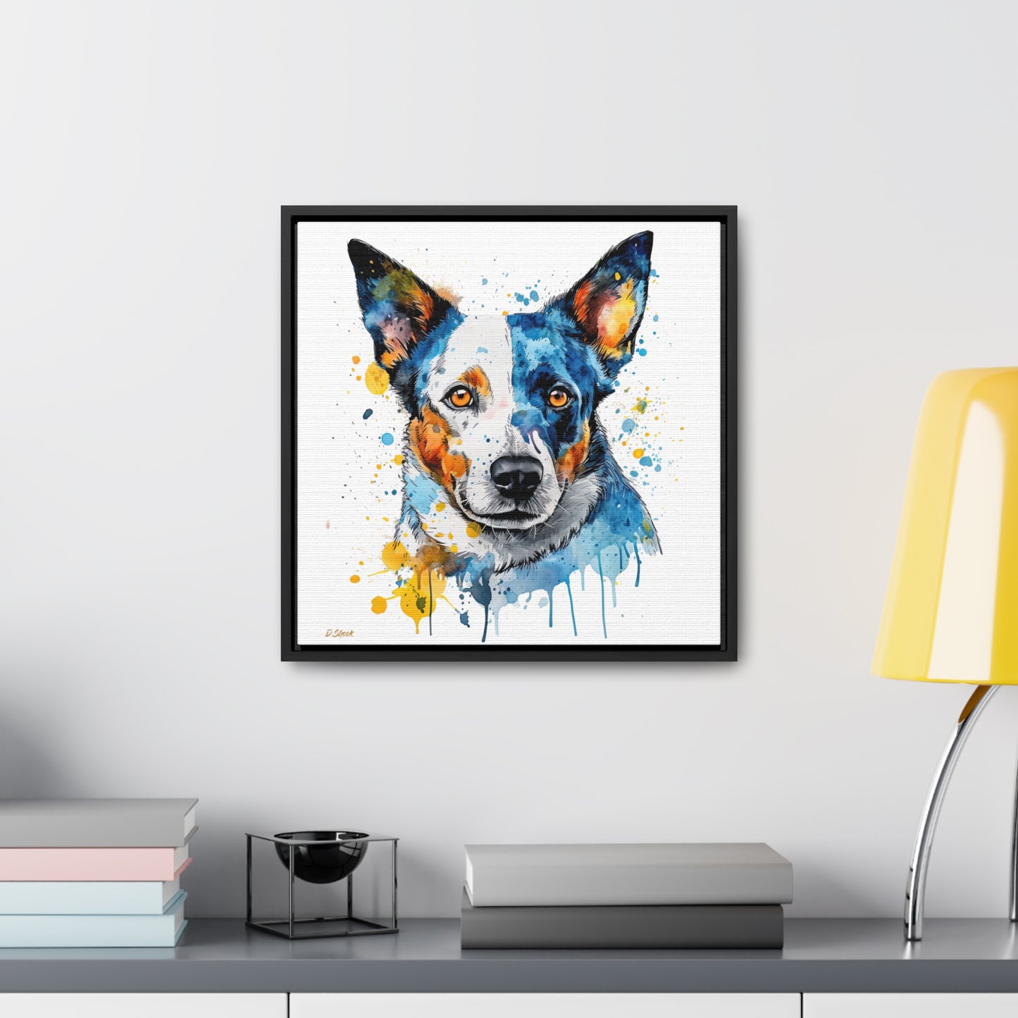 Blue Heeler 2 Gallery Canvas Wraps, Square Frame
