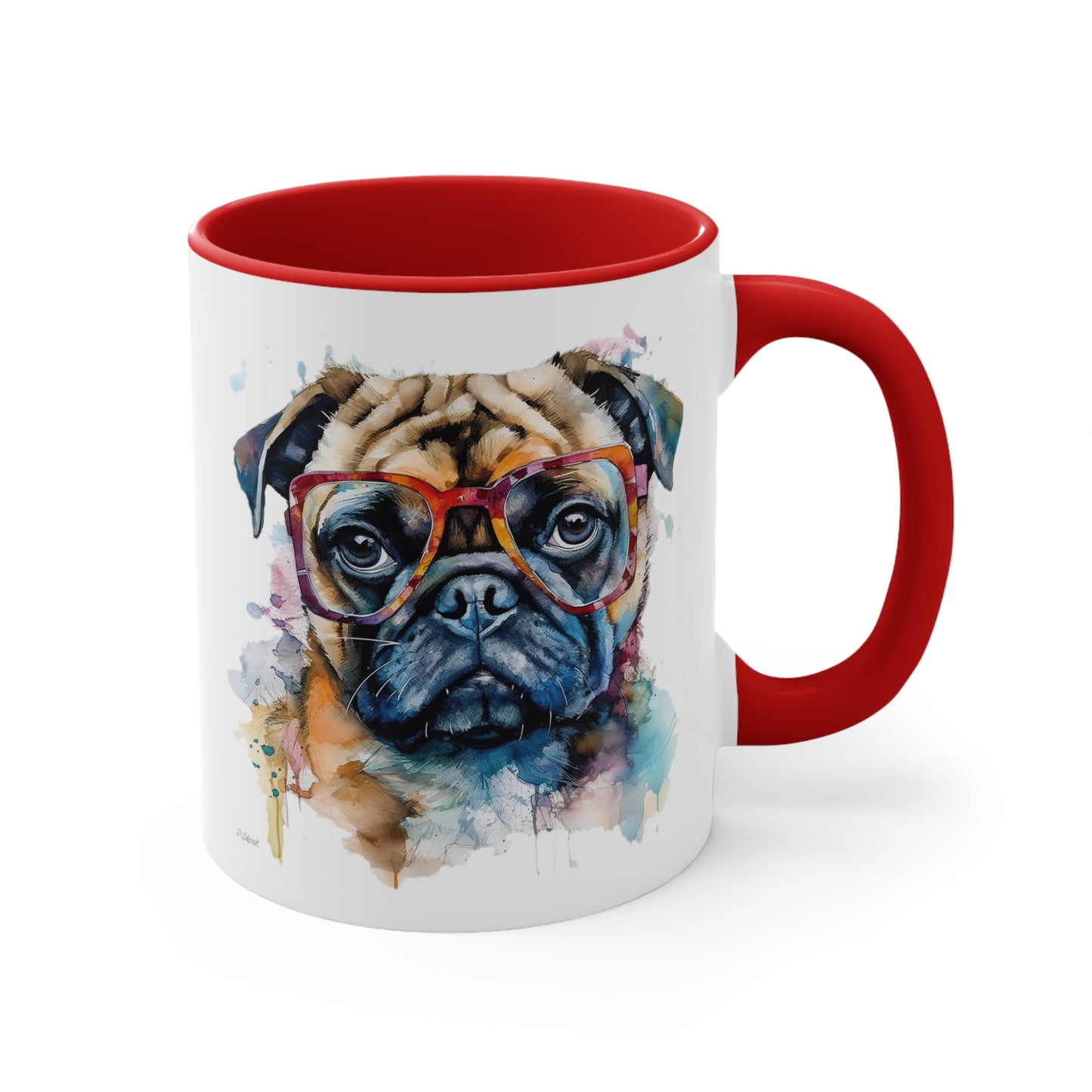 Pug 6 Accent Mugs