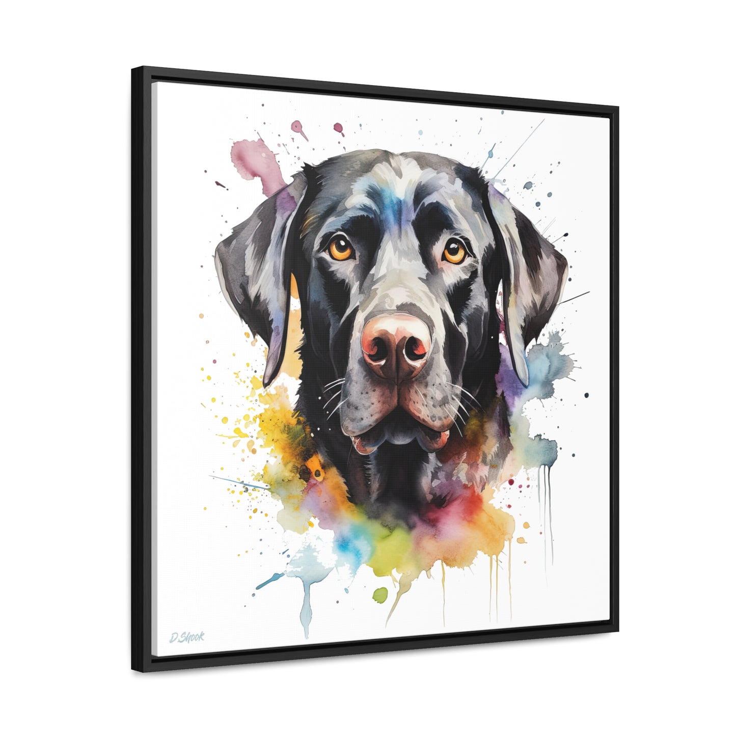 Black Lab 6 Gallery Canvas Wraps, Square Frame