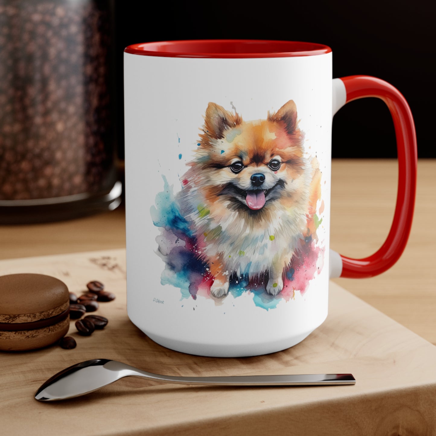 Pomeranian 2 Accent Mugs