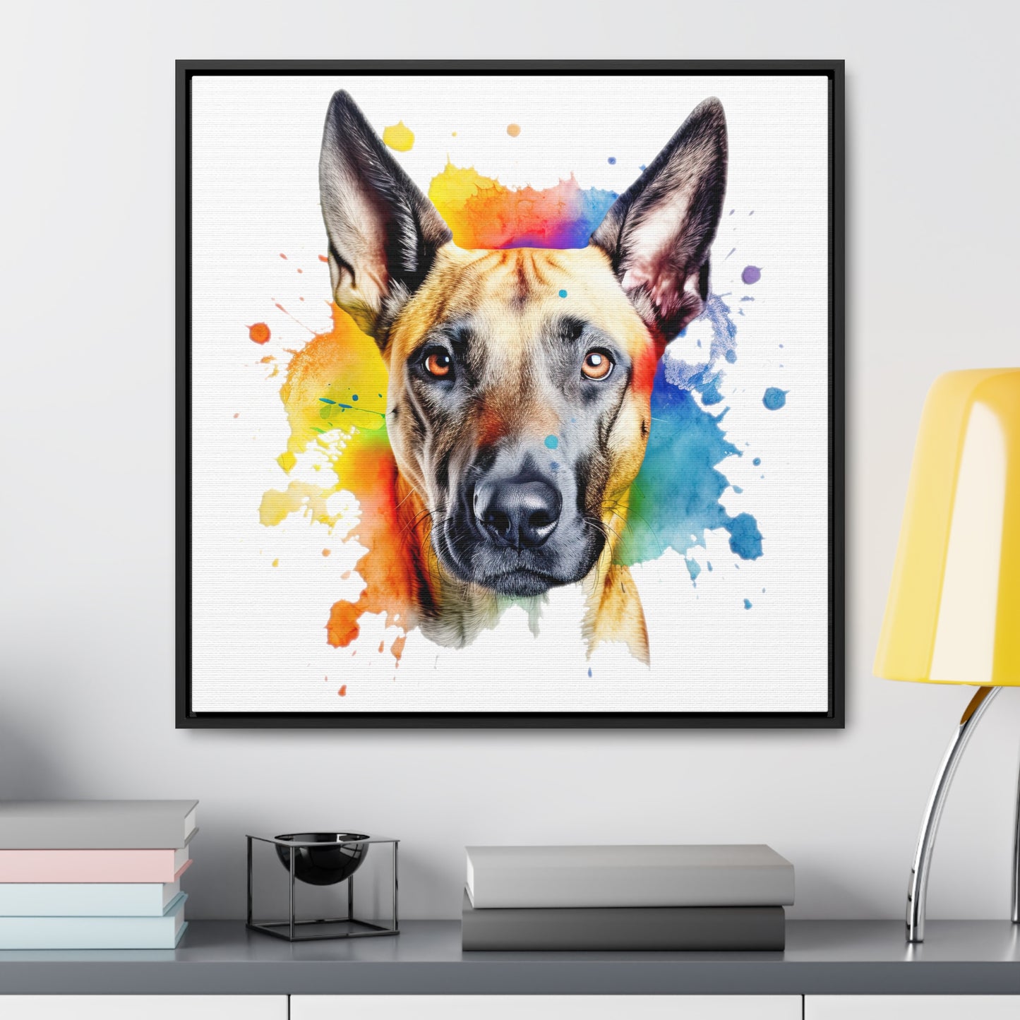 Belgium Malinois 3 Gallery Canvas Wraps, Square Frame