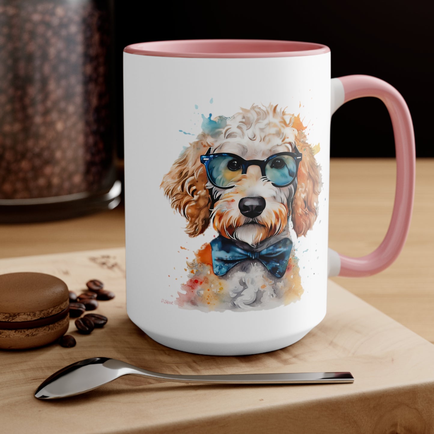 Mini Golden Doodle 9 Accent Mugs